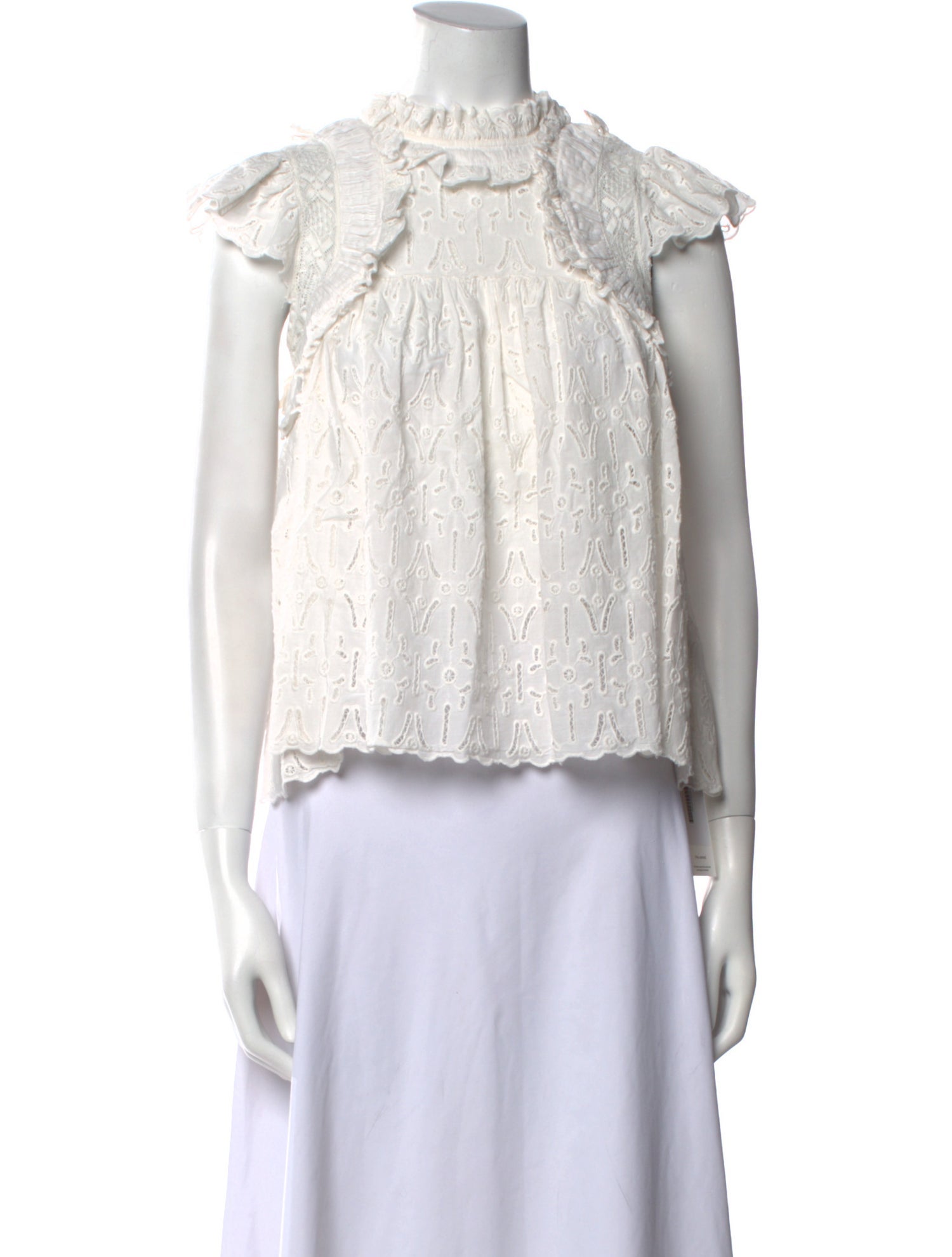 Sea New York Mock Neck Short Sleeve Blouse