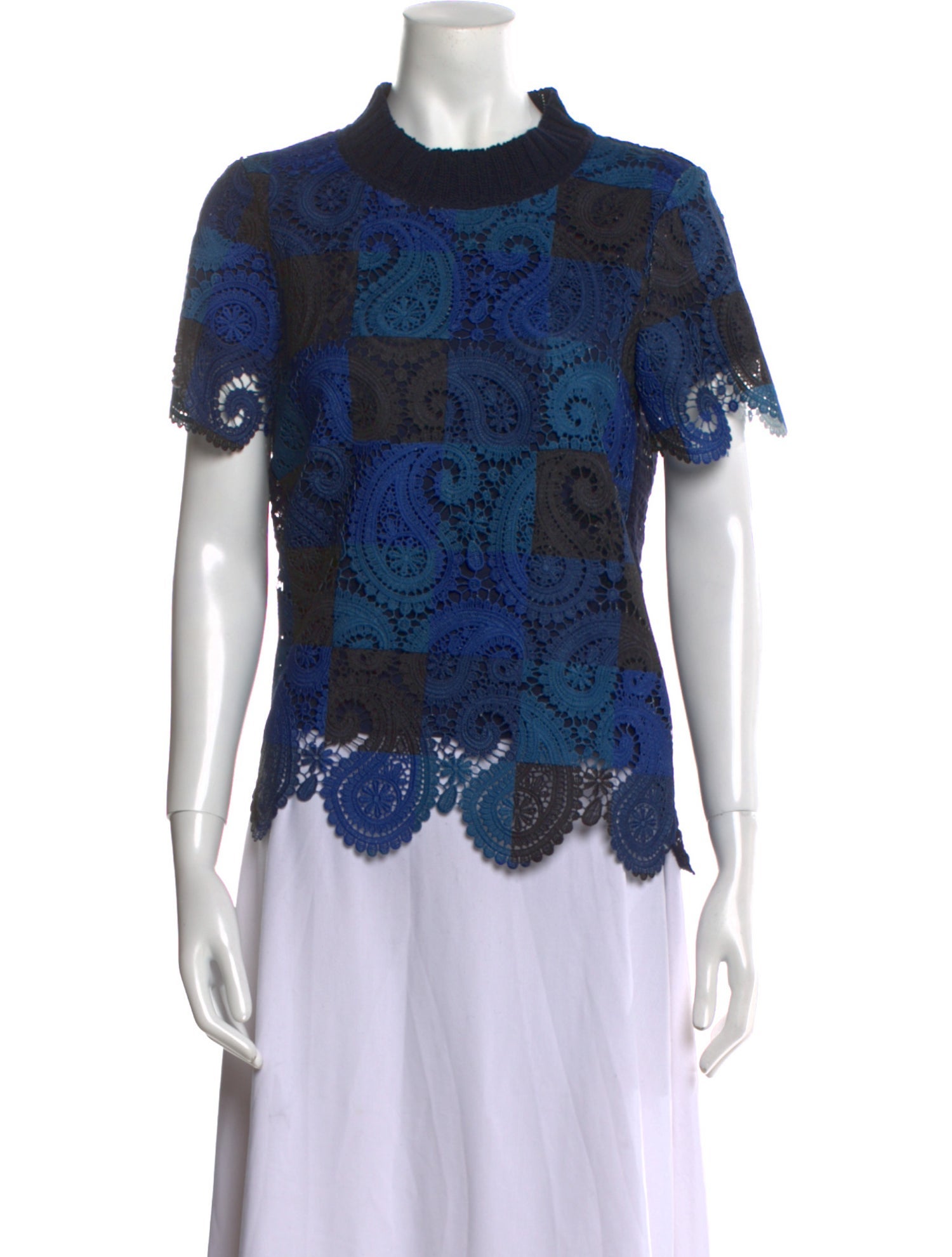 Sea New York Lace Pattern Crew Neck Sweater