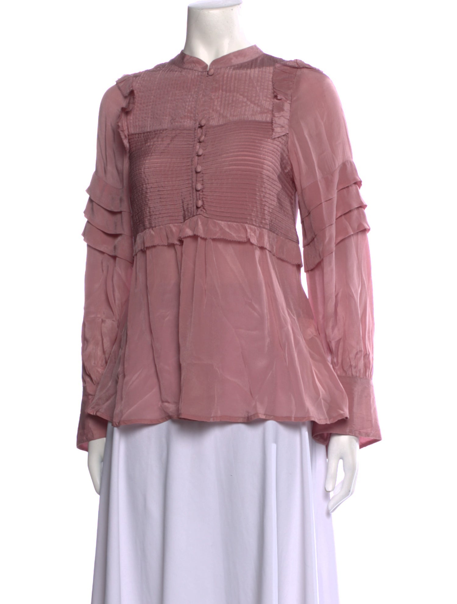 Sea New York Tie Neck Long Sleeve Blouse