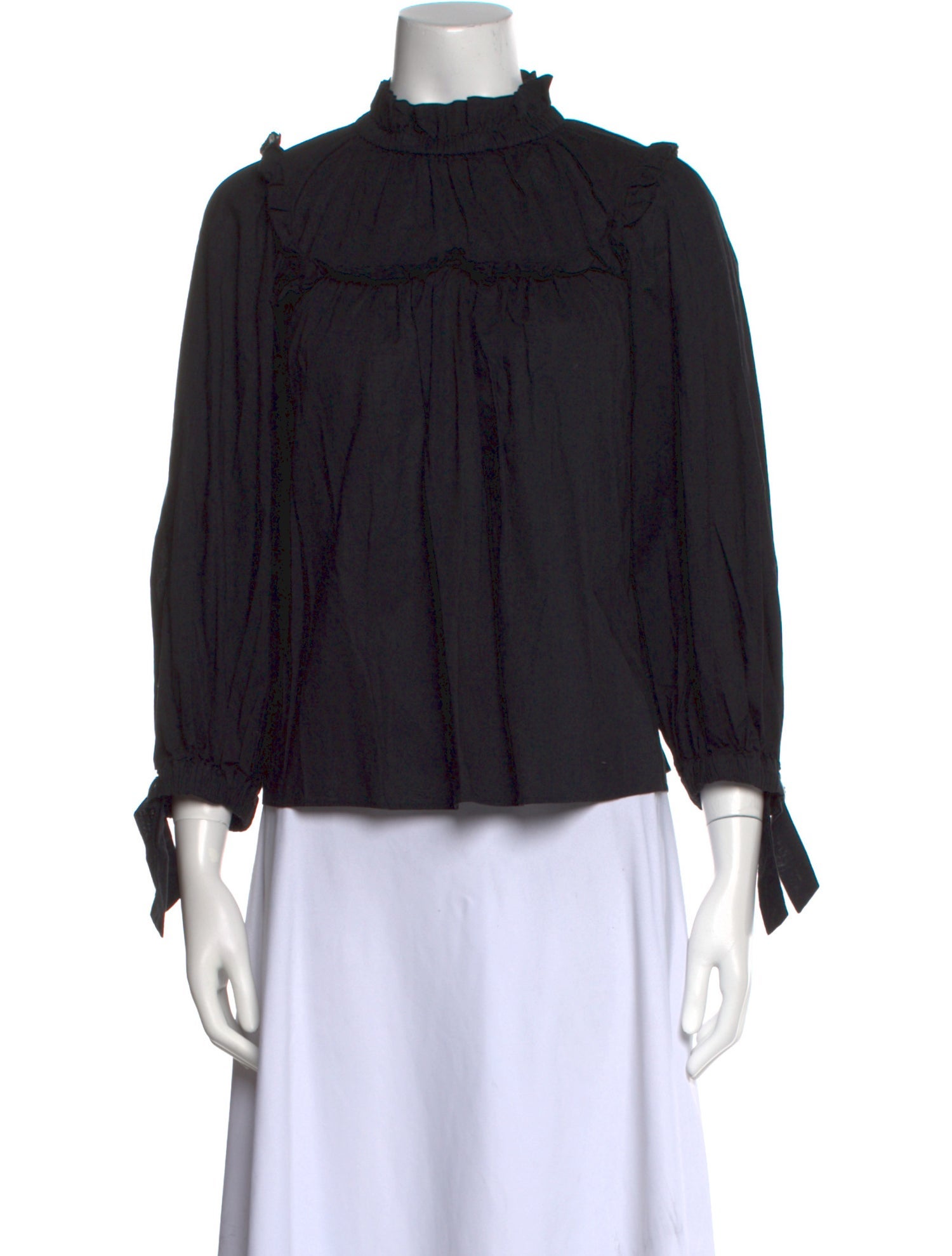 Sea New York Mock Neck Three-Quarter Sleeve Blouse