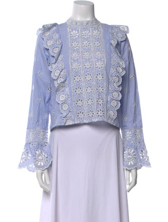 Sea New York Striped Mock Neck Crop Top