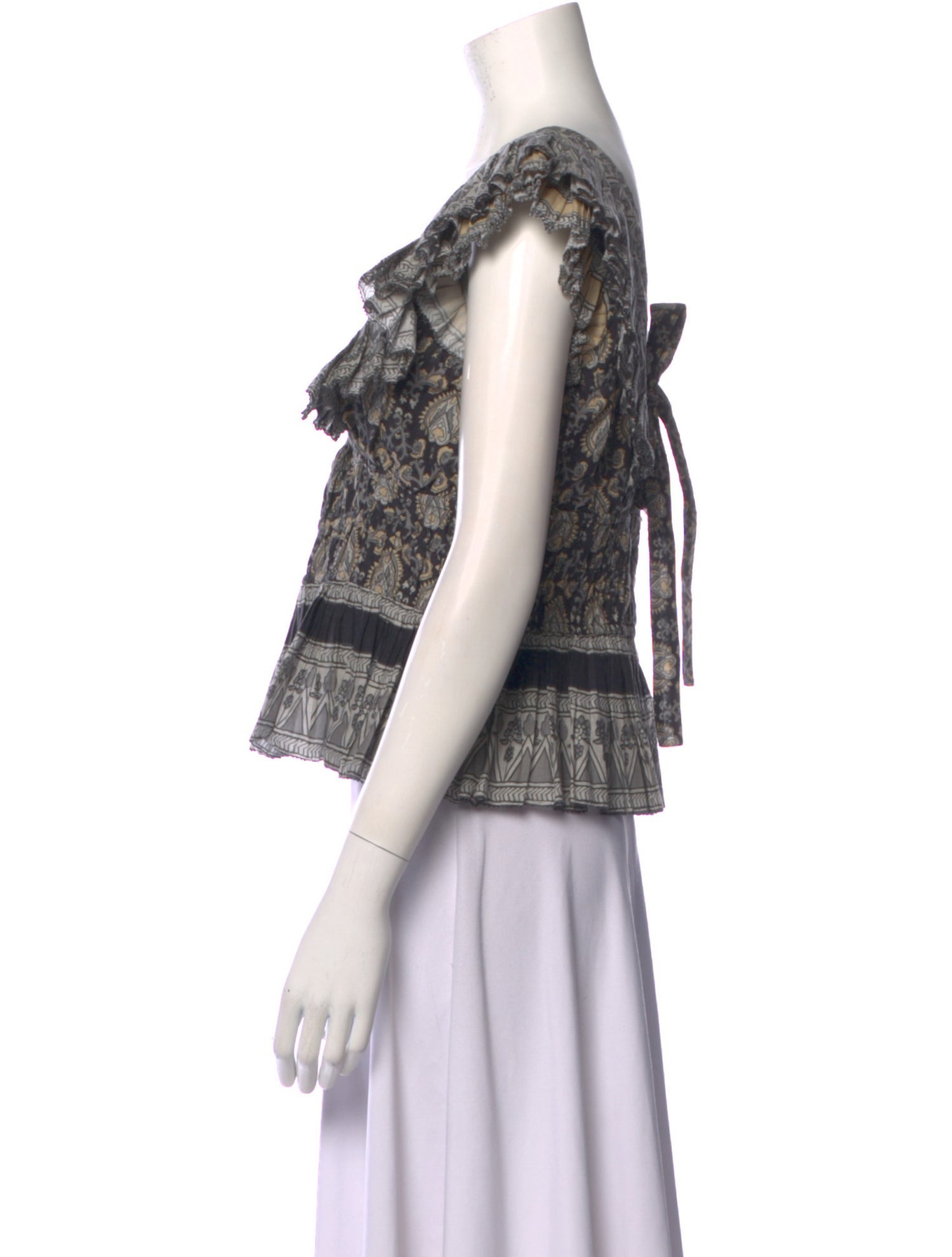 Sea New York Printed Plunge Neckline Blouse