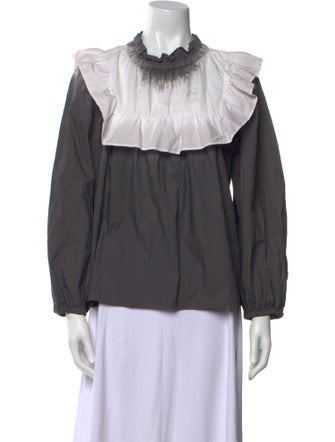 Sea New York Mock Neck Long Sleeve Blouse