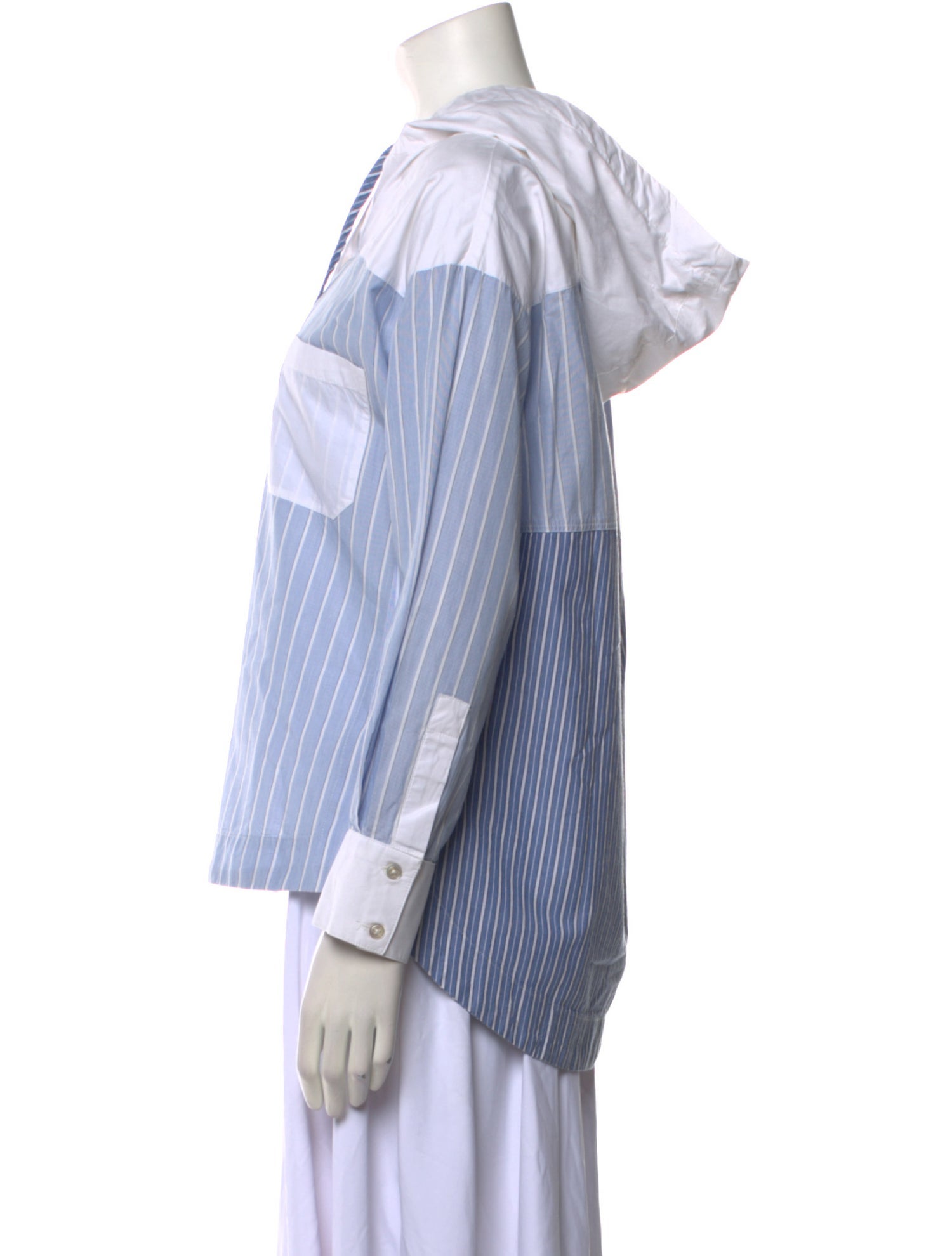 Sea New York Striped Long Sleeve Button-Up Top
