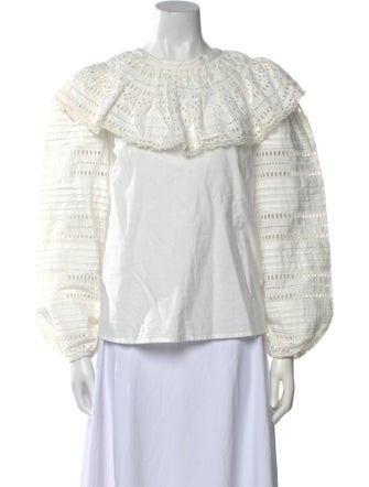 Sea New York Bateau Neckline Long Sleeve Blouse