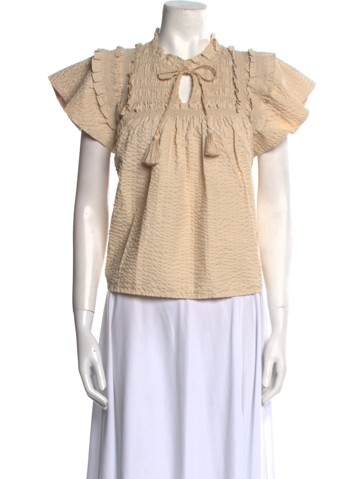 Sea New York Tie Neck Short Sleeve Top