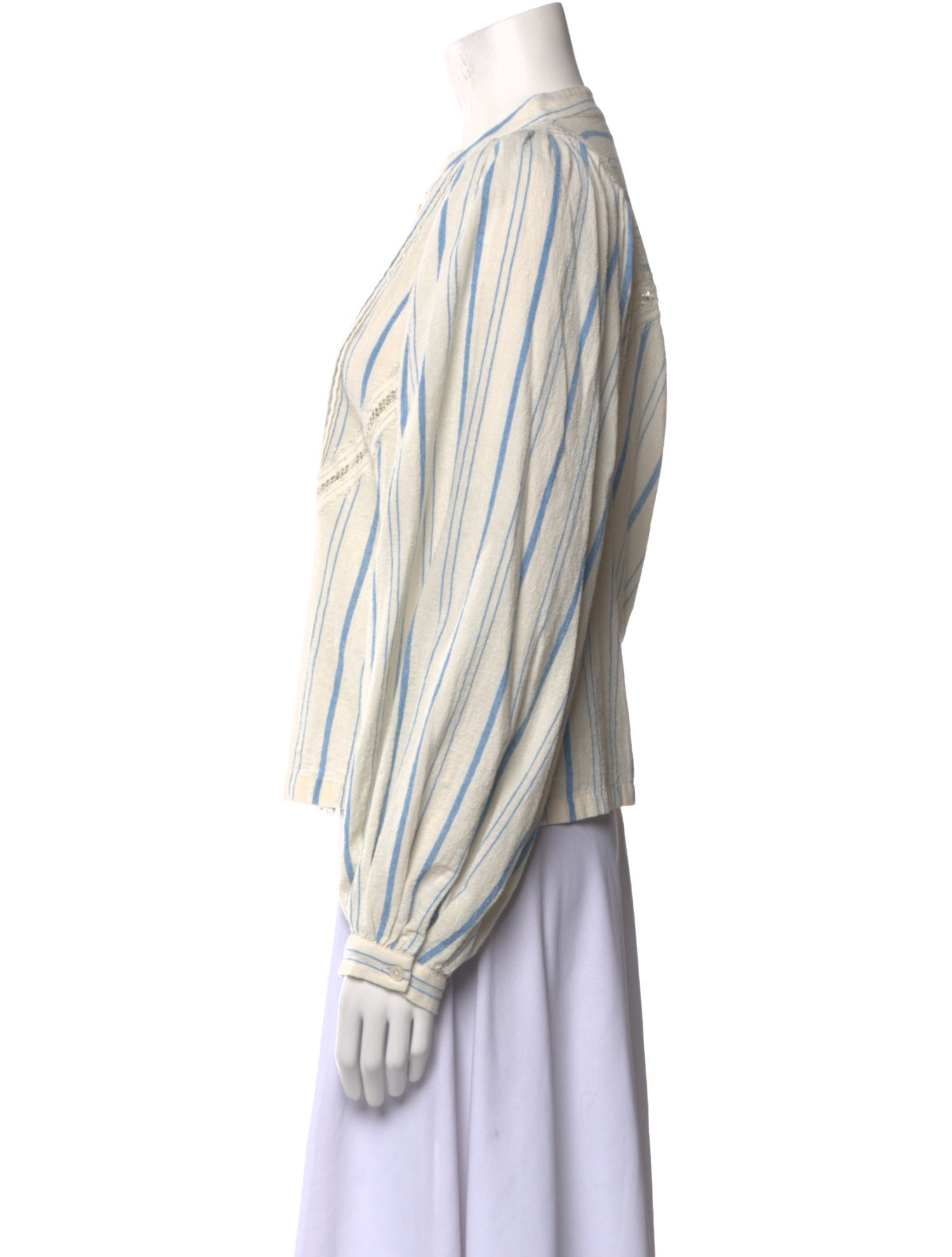 Sea New York Striped Mock Neck Blouse