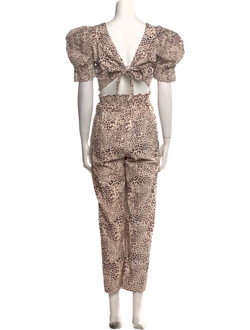 Sea New York Animal Print V-Neck Jumpsuit
