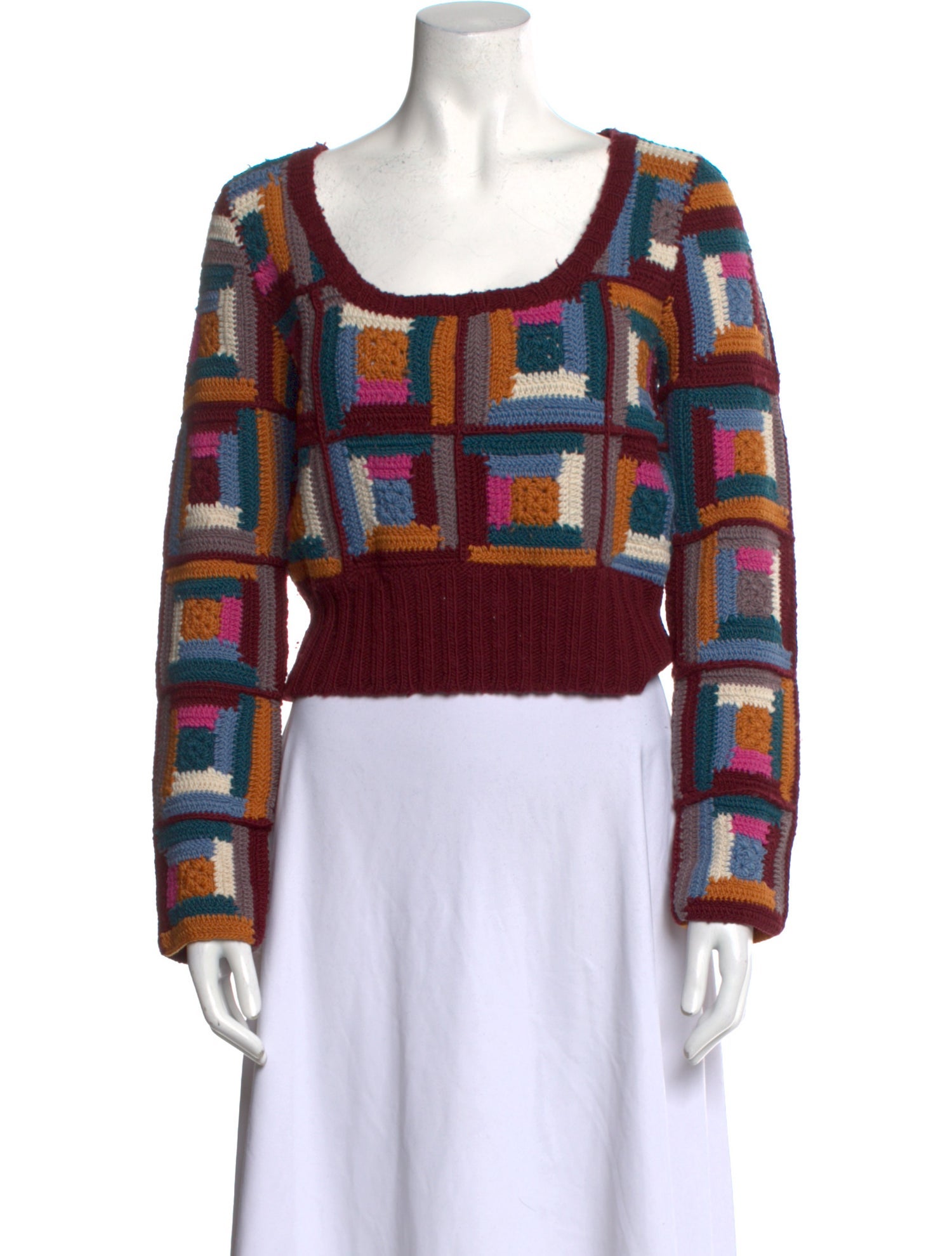 Sea New York Wool Plaid Print Pullover