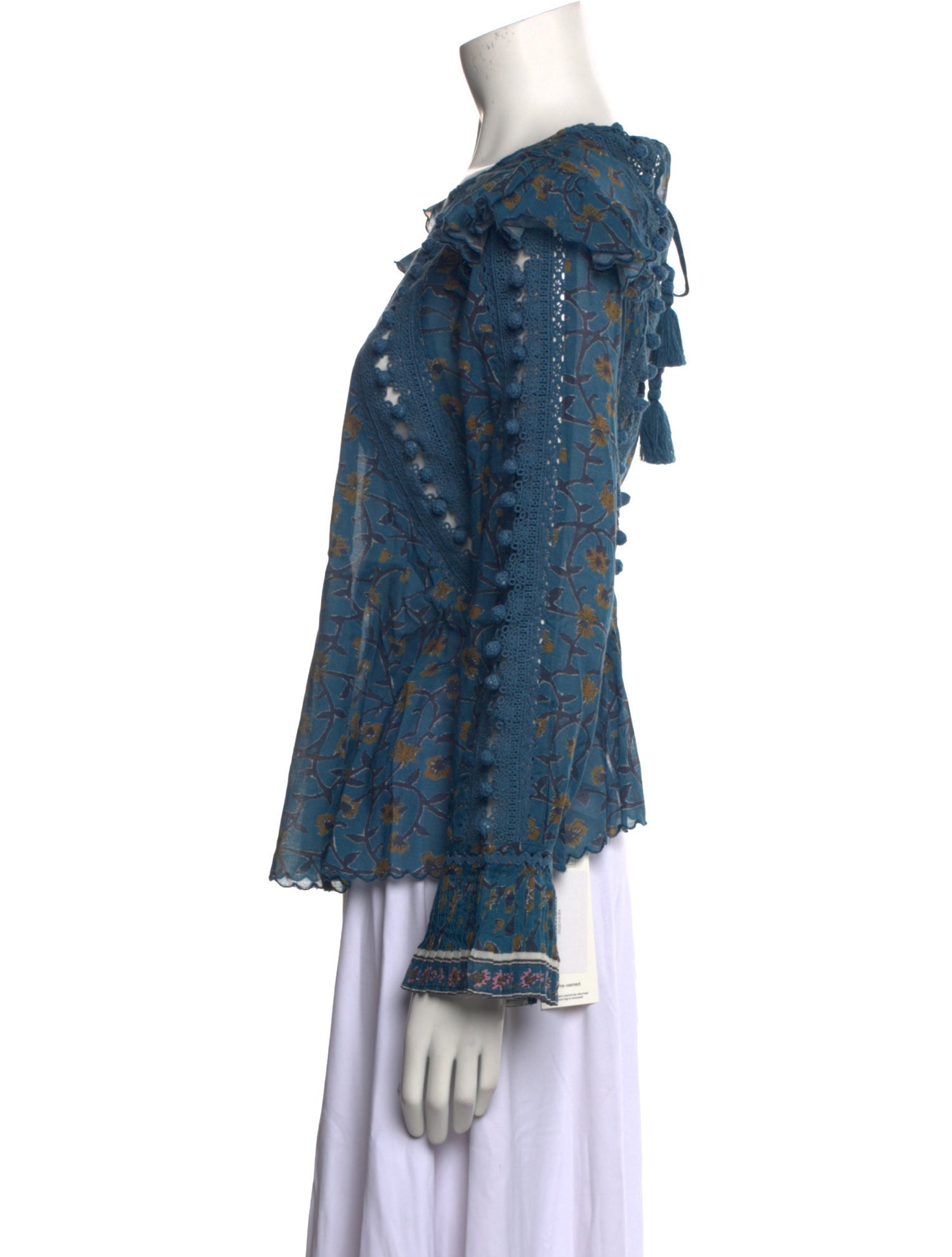 Sea New York Lace Pattern Bateau Neckline Blouse