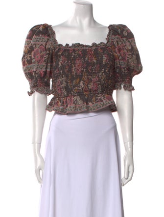 Sea New York Floral Print Square Neckline Sweater