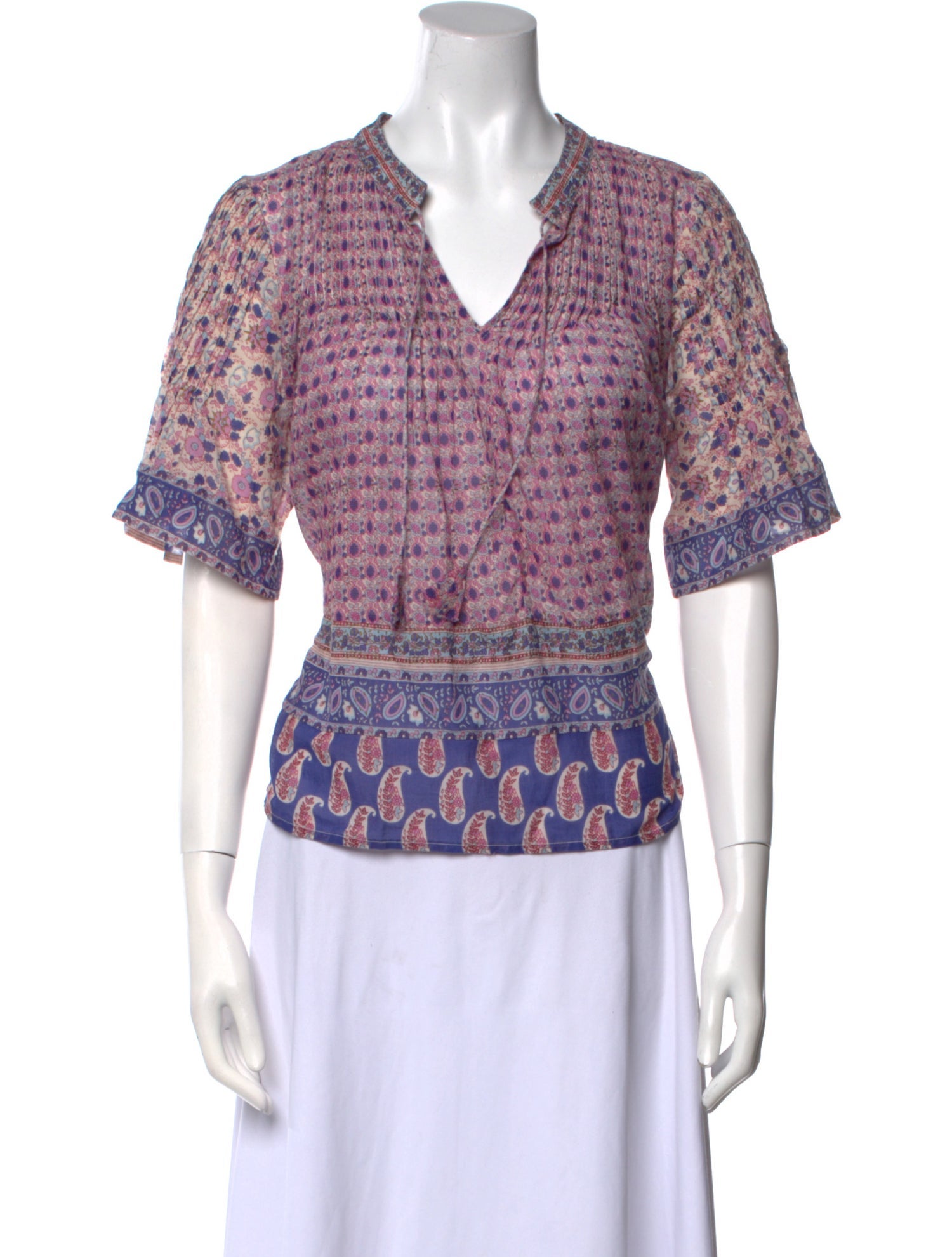 Sea New York Printed V-Neck Blouse