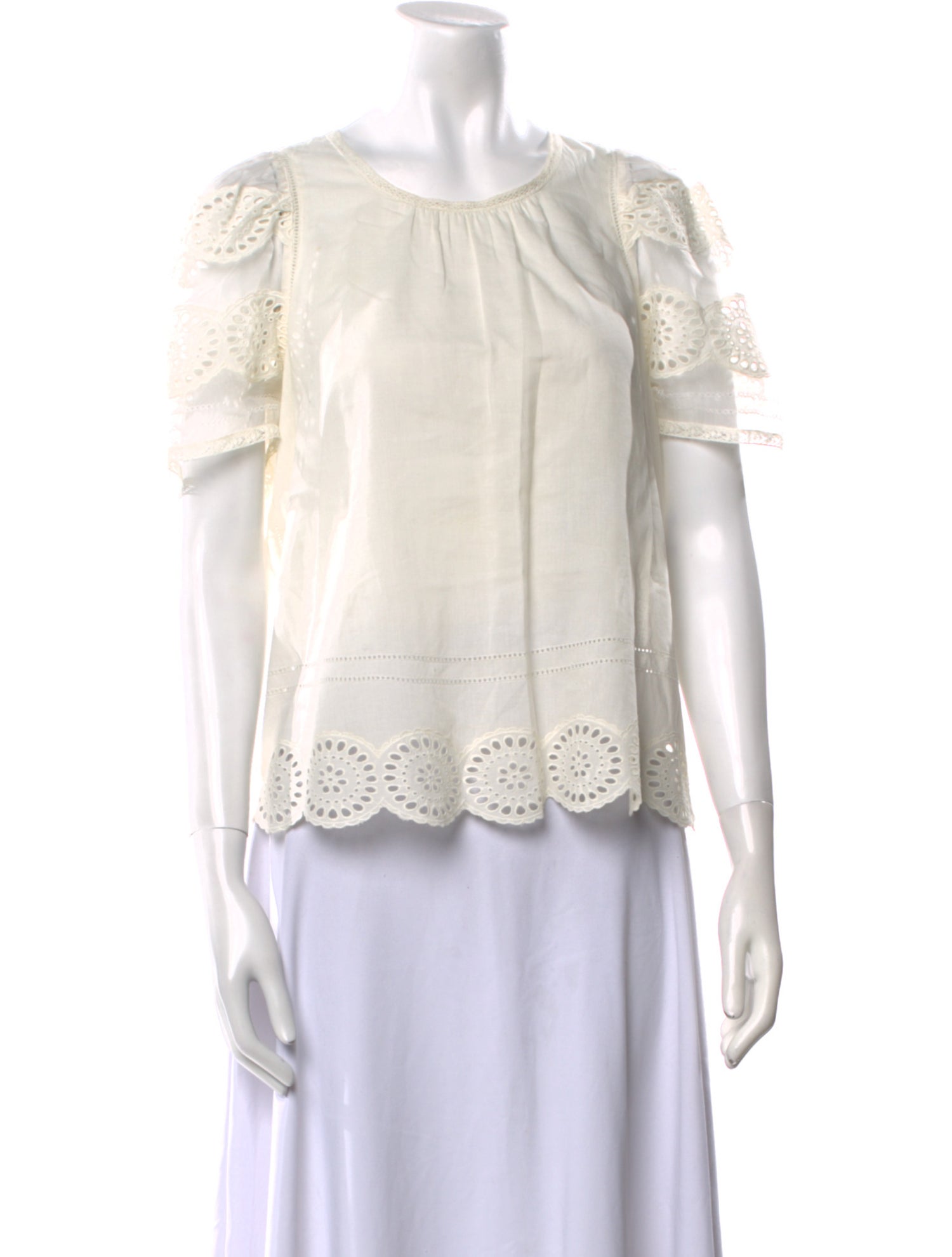 Sea New York Scoop Neck Short Sleeve Blouse