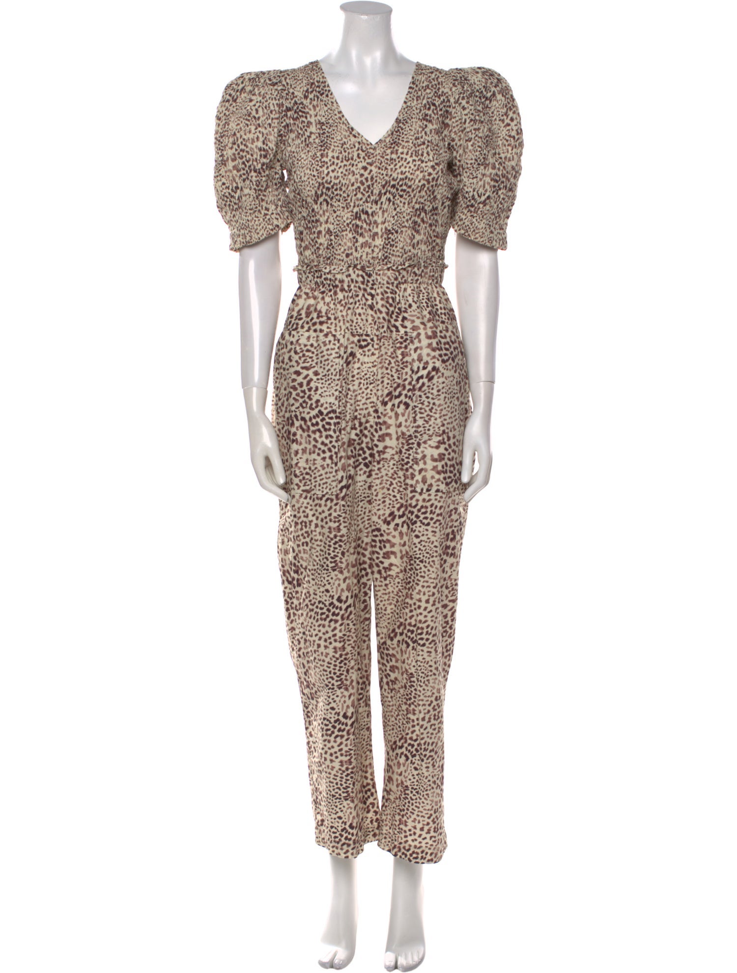 Sea New York Animal Print V-Neck Jumpsuit