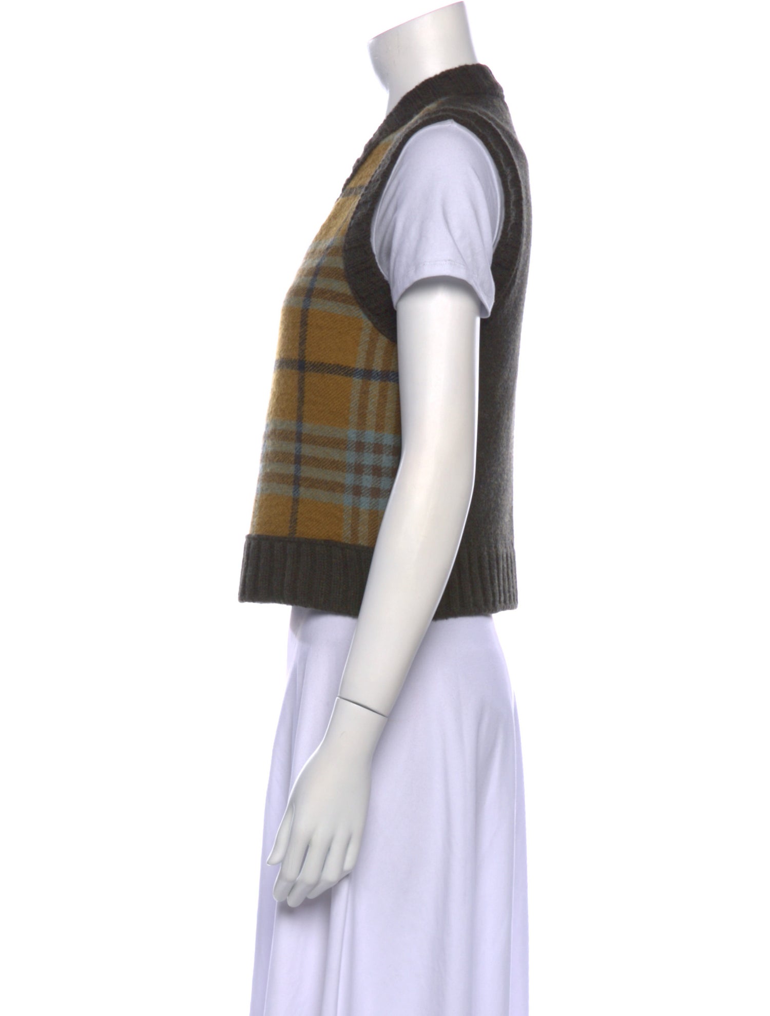 Sea New York Wool Plaid Print Sweater