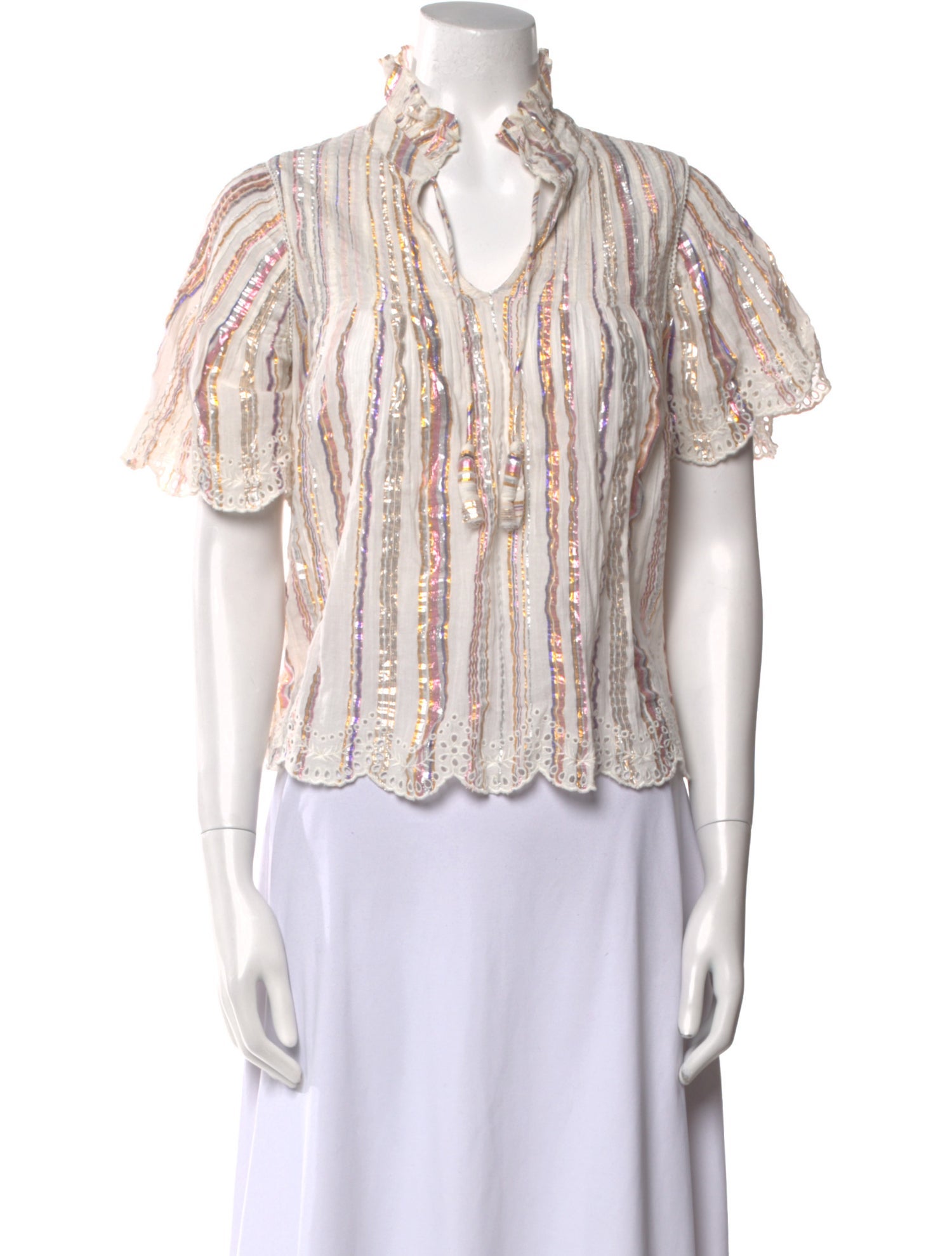 Sea New York Striped V-Neck Top