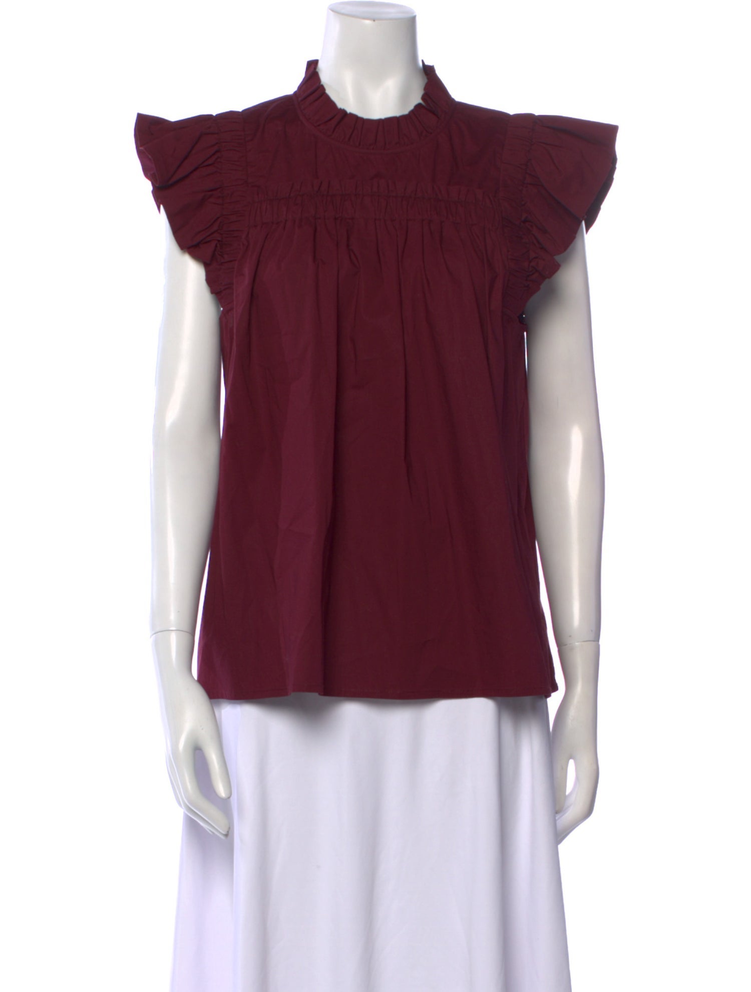 Sea New York Mock Neck Short Sleeve Blouse