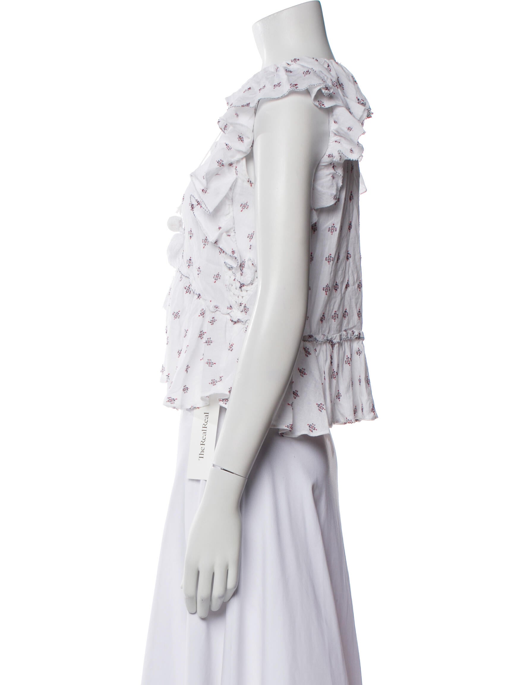 Sea New York Printed V-Neck Crop Top