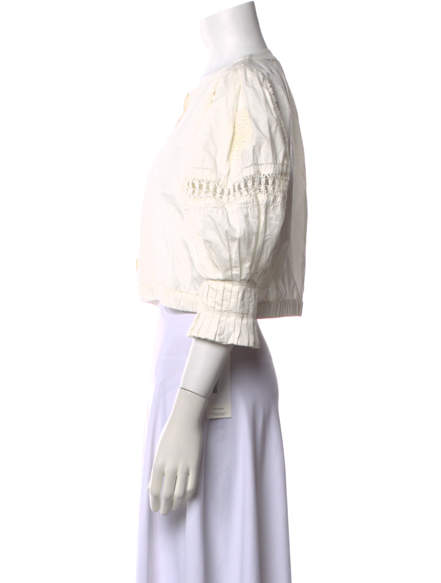 Sea New York Scoop Neck Three-Quarter Sleeve Crop Top