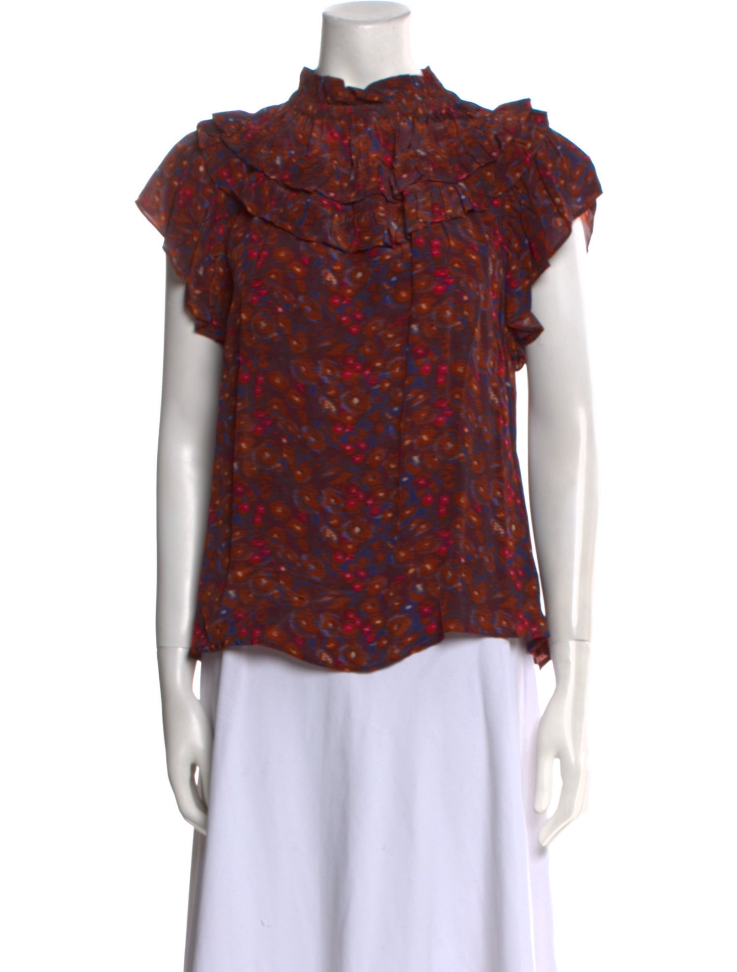 Sea New York Printed Mock Neck Blouse