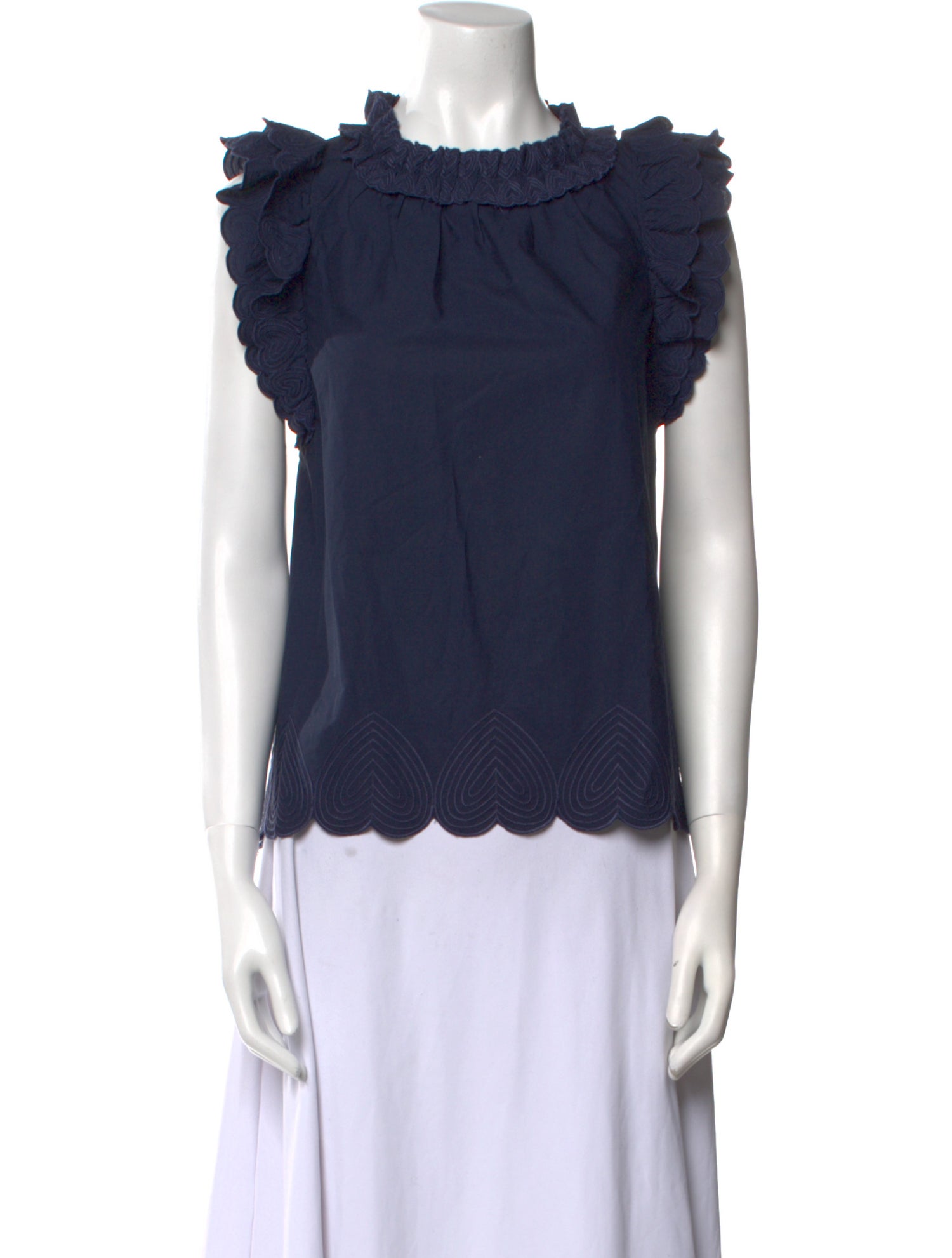 Sea New York Mock Neck Short Sleeve Blouse