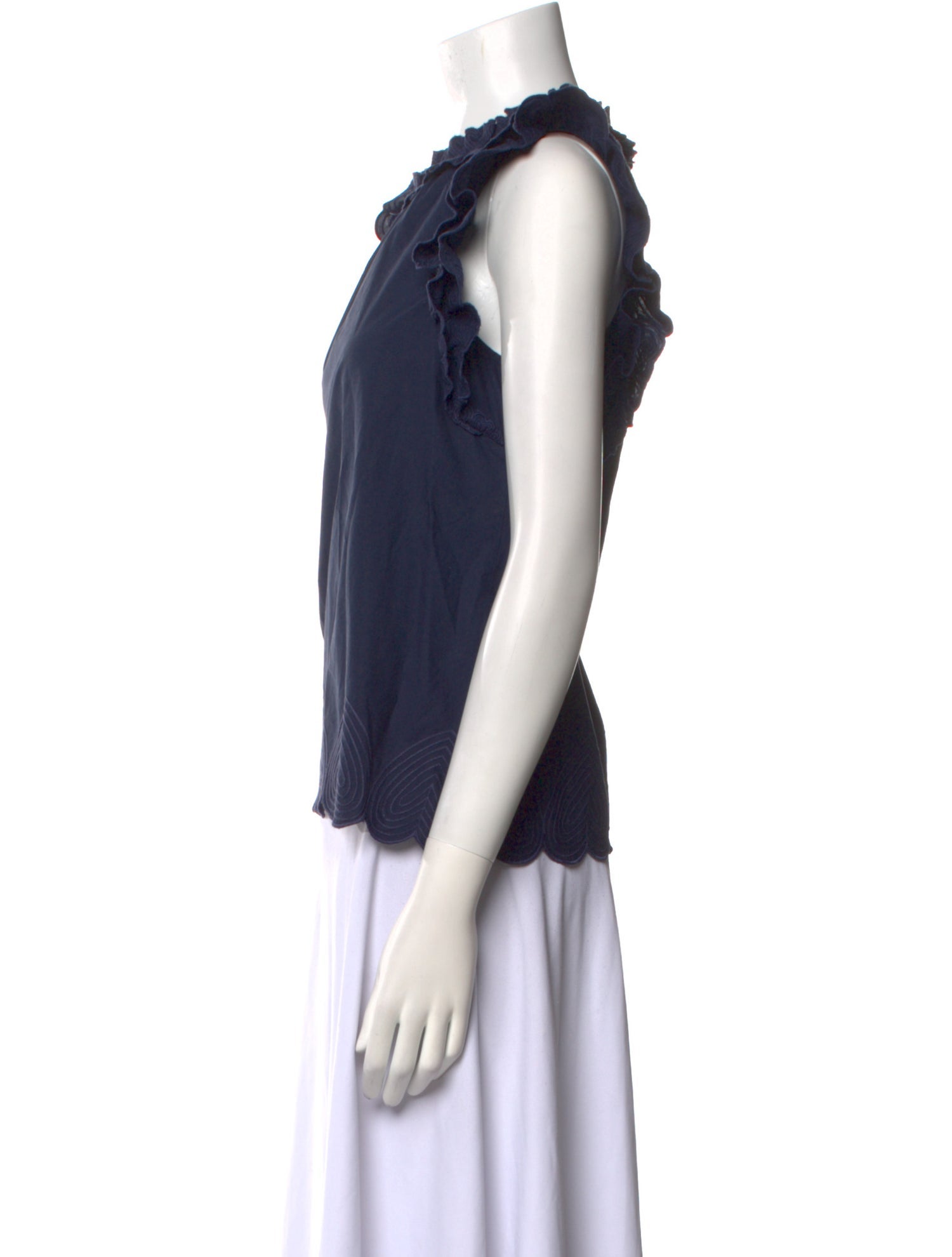 Sea New York Mock Neck Short Sleeve Blouse