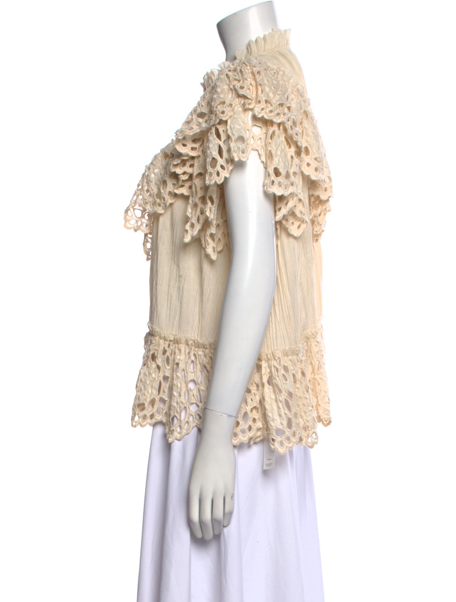 Sea New York Mock Neck Short Sleeve Blouse