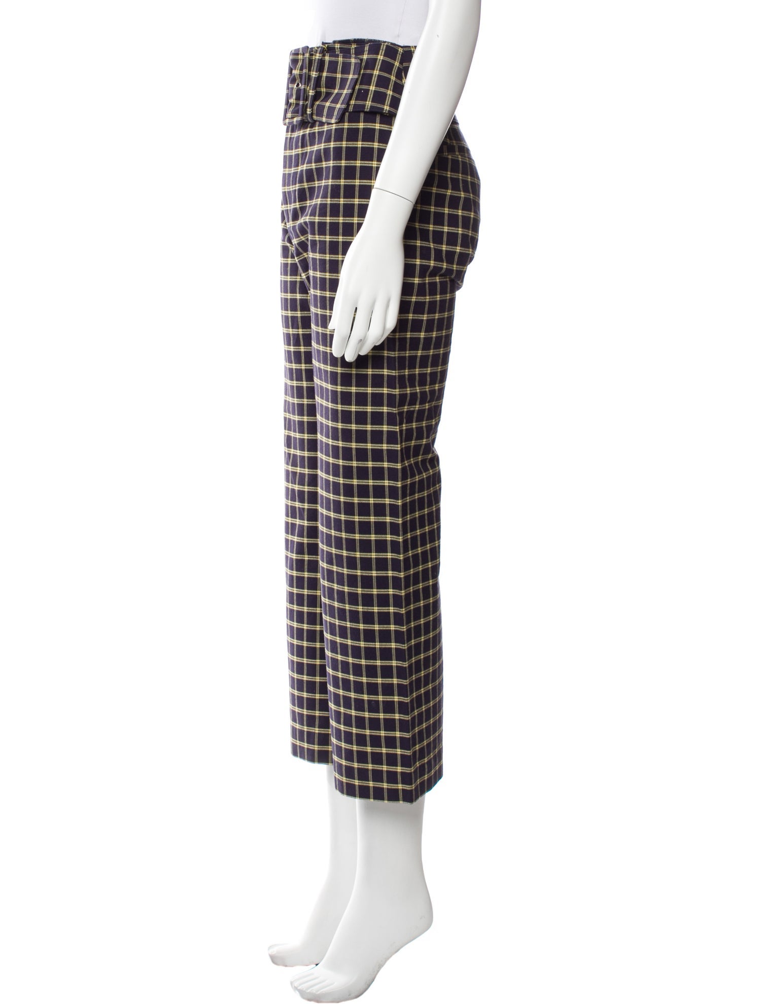 Sea New York Plaid Print Wide Leg Pants