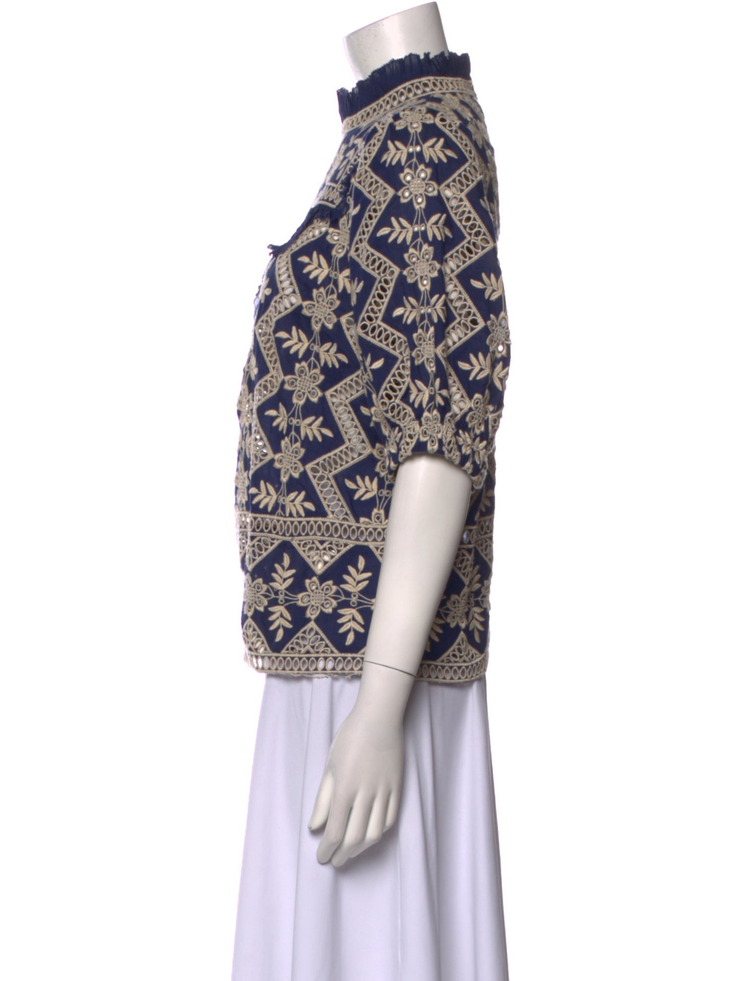 Sea New York Printed Mock Neck Blouse