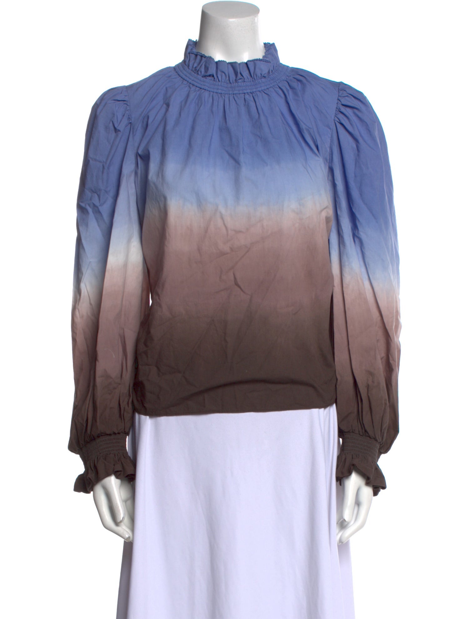 Sea New York Tie-Dye Print Mock Neck Blouse