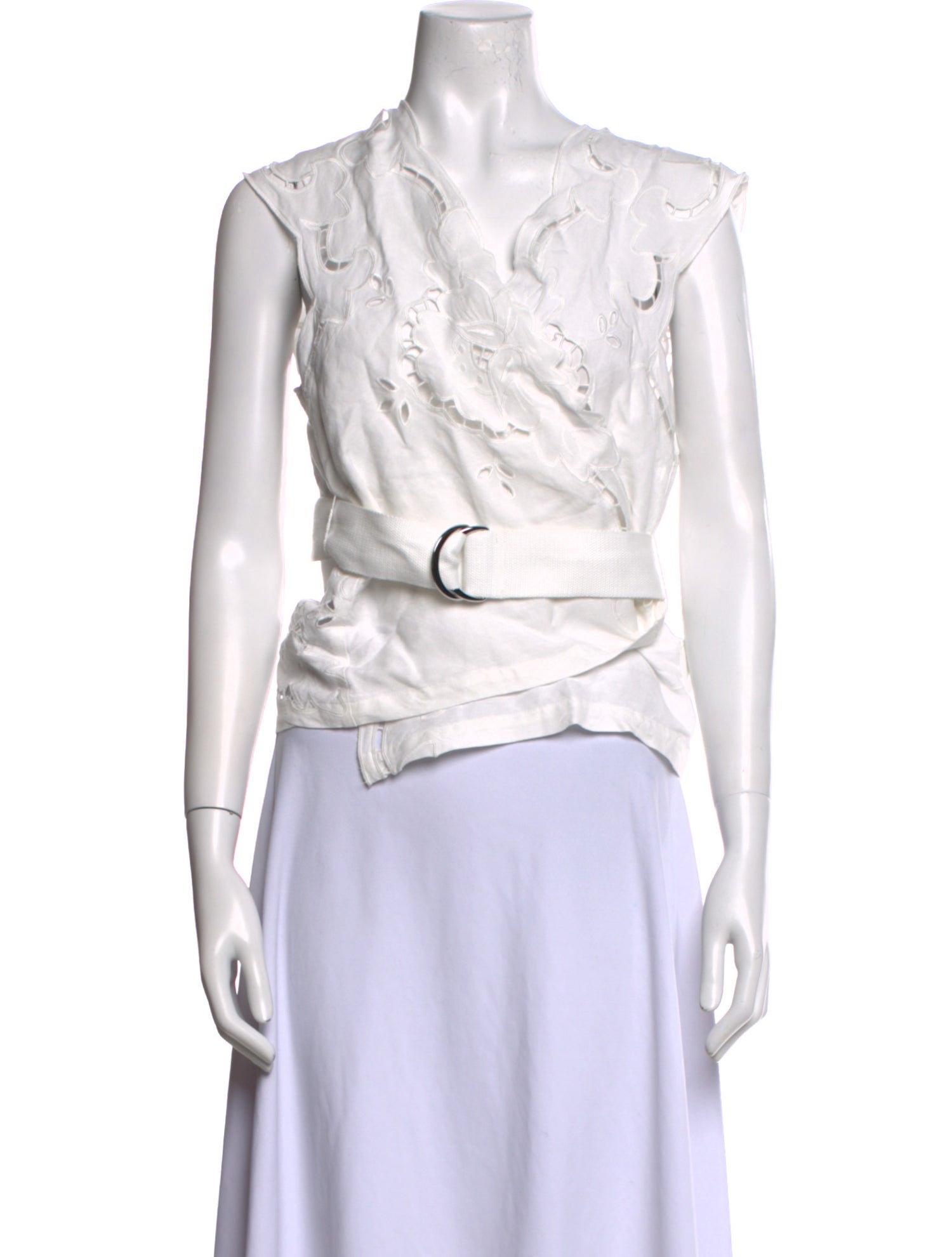 Sea New York Linen V-Neck Crop Top