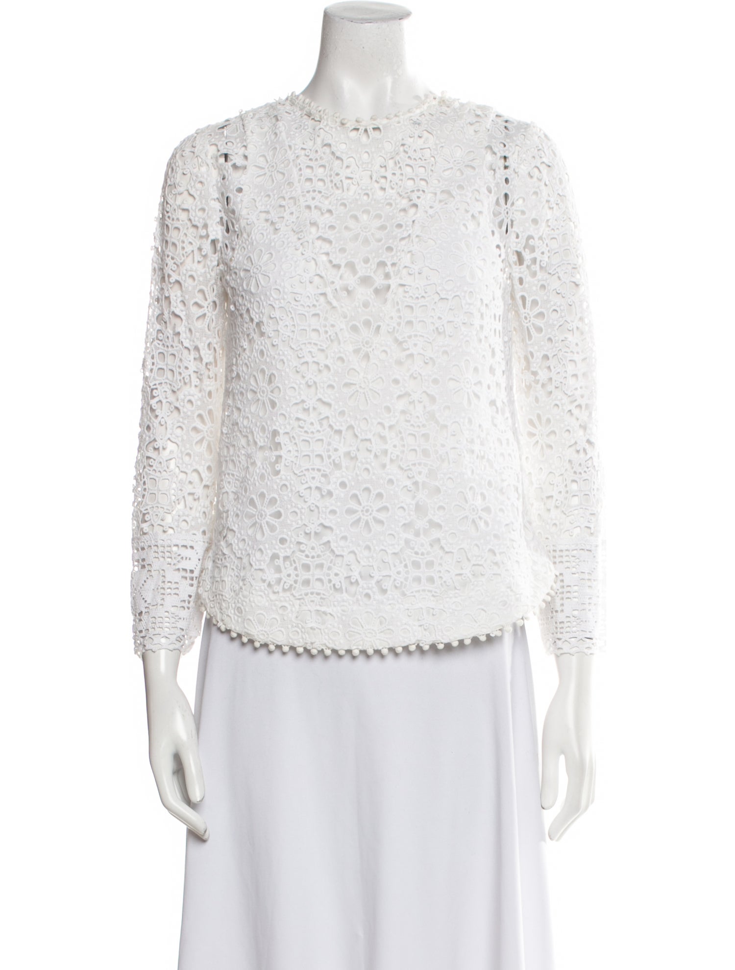 Sea New York Lace Pattern Crew Neck Blouse