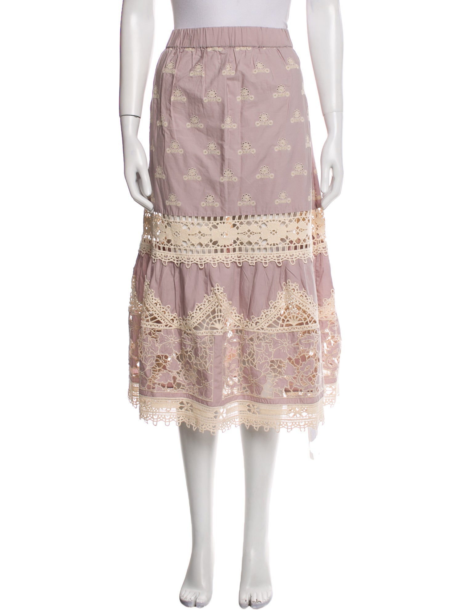 Sea New York Lace Pattern Midi Length Skirt w/ Tags