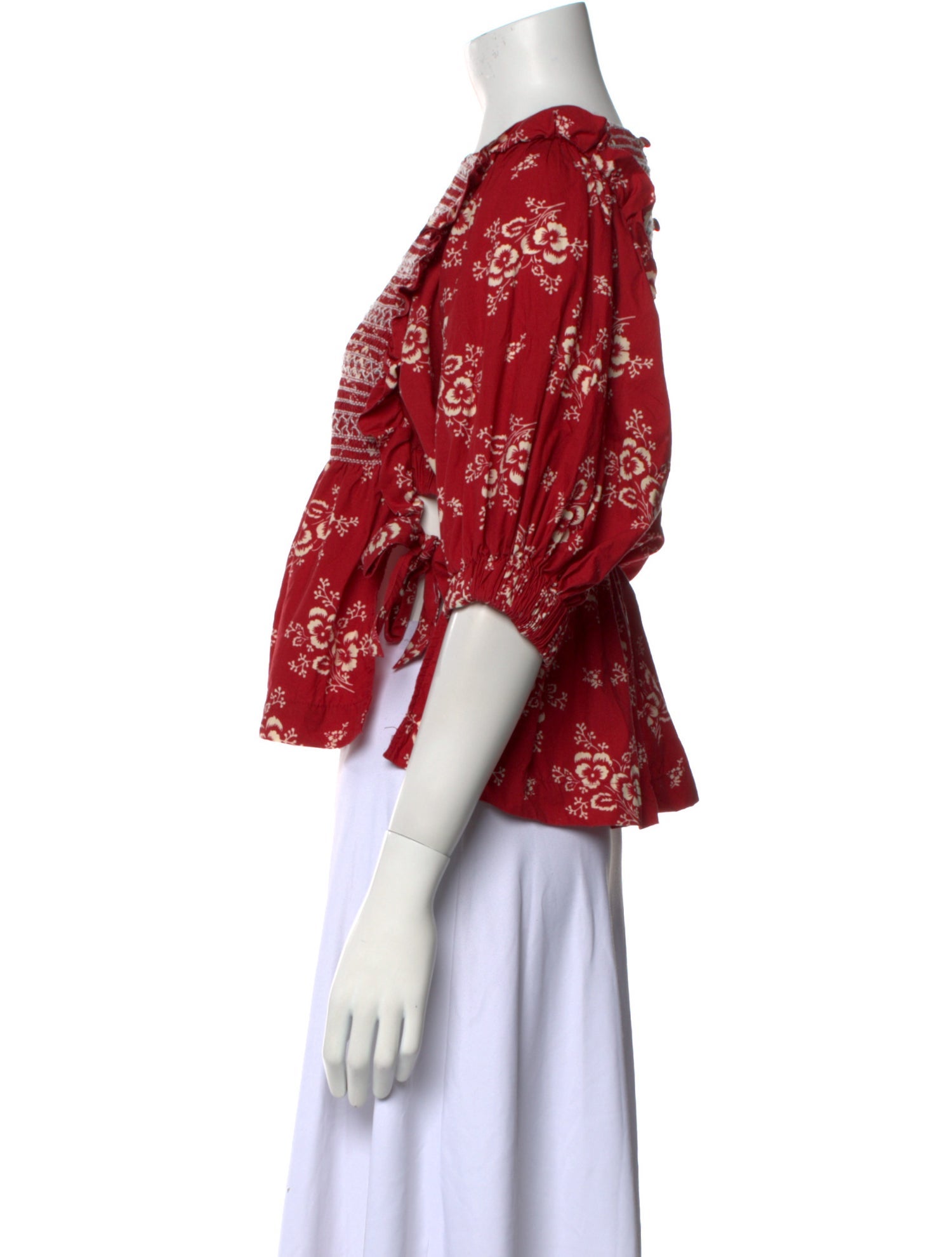 Sea New York Floral Print Bateau Neckline Crop Top