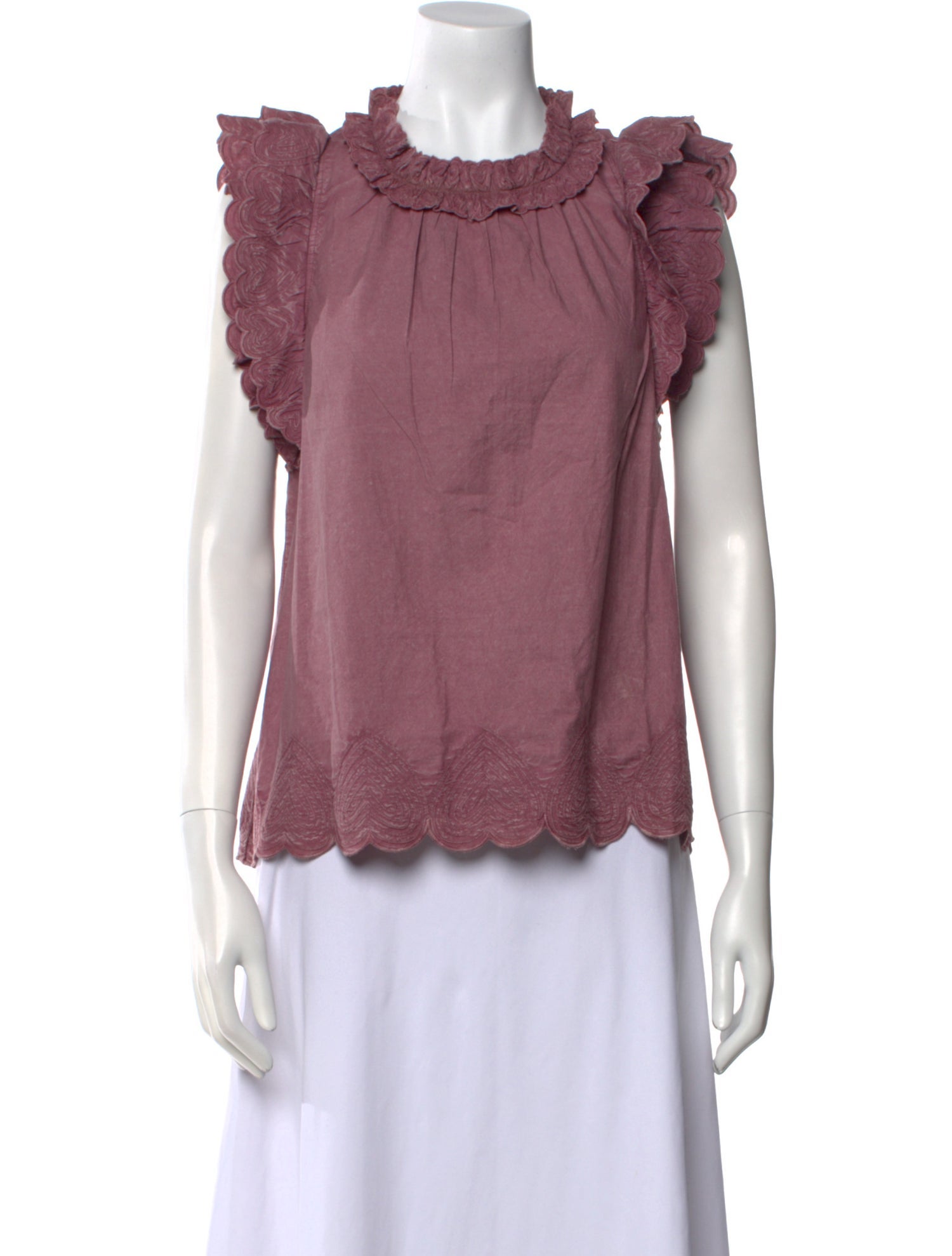 Sea New York Mock Neck Short Sleeve Blouse