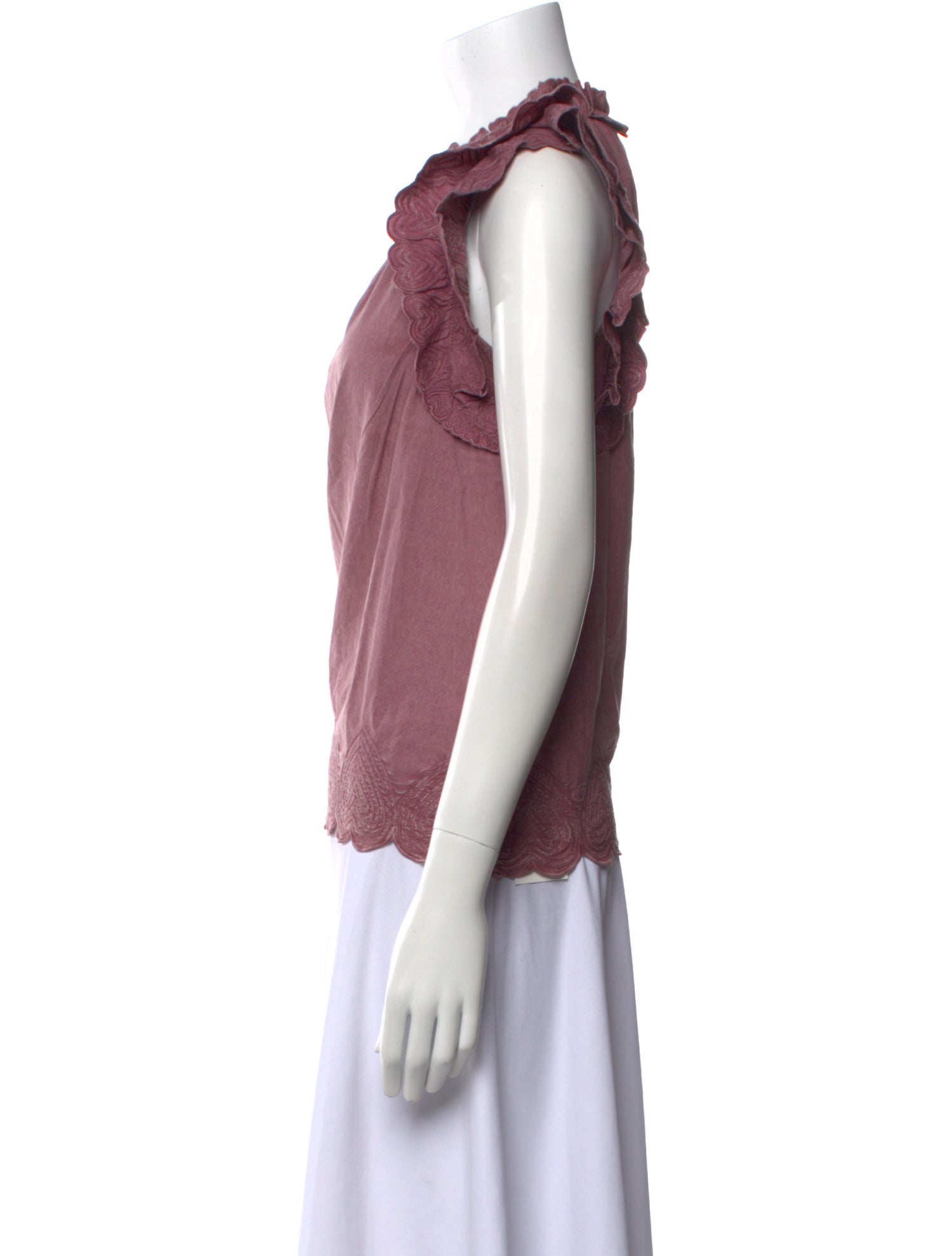 Sea New York Mock Neck Short Sleeve Blouse