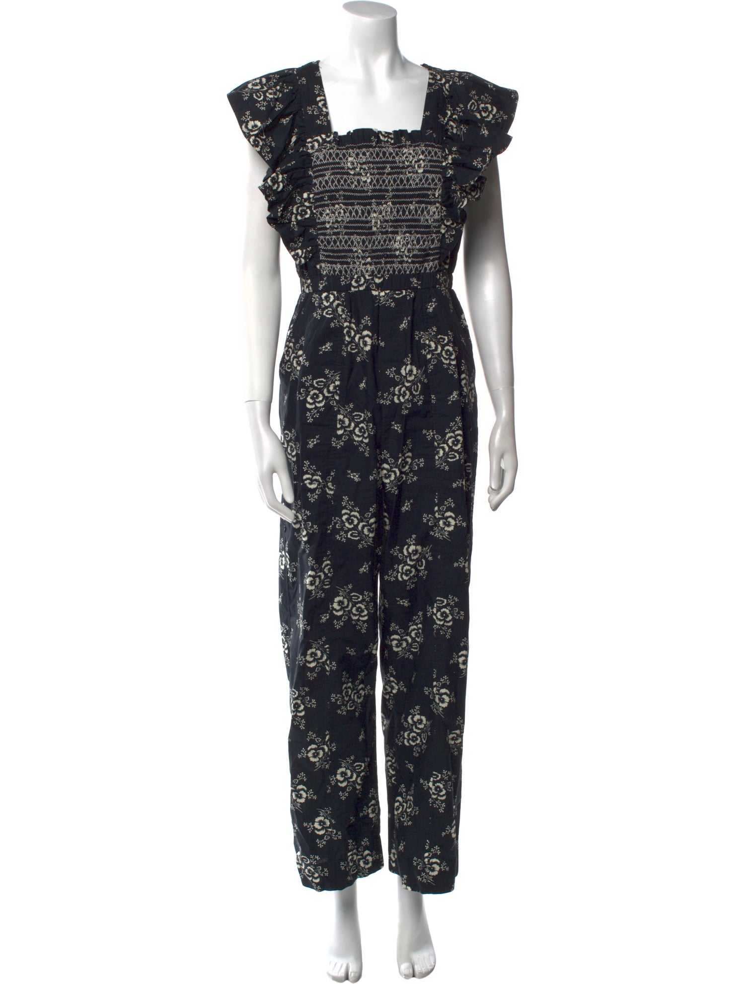 Sea New York Floral Print Square Neckline Jumpsuit
