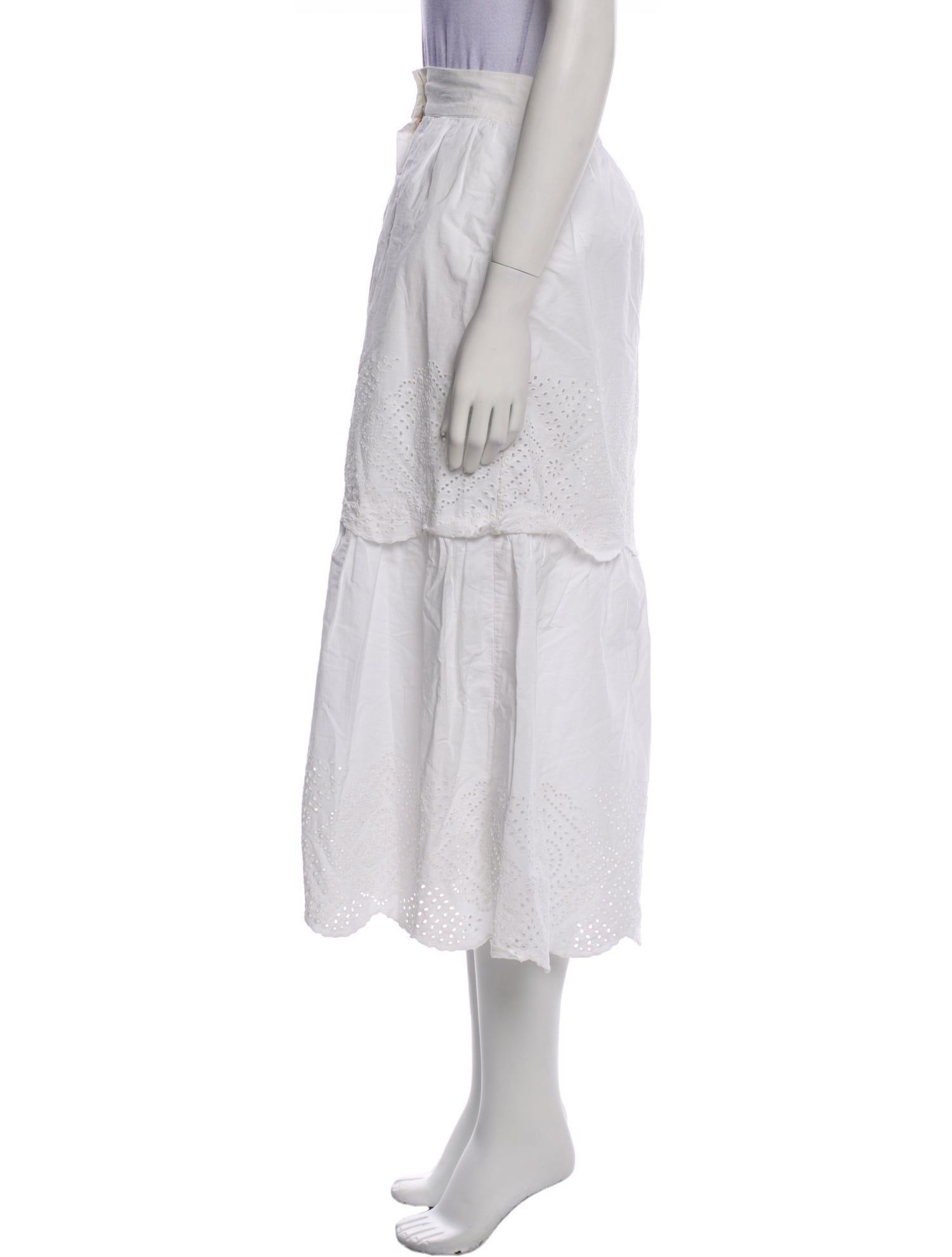 Sea New York Eyelet Trim Midi Length Skirt