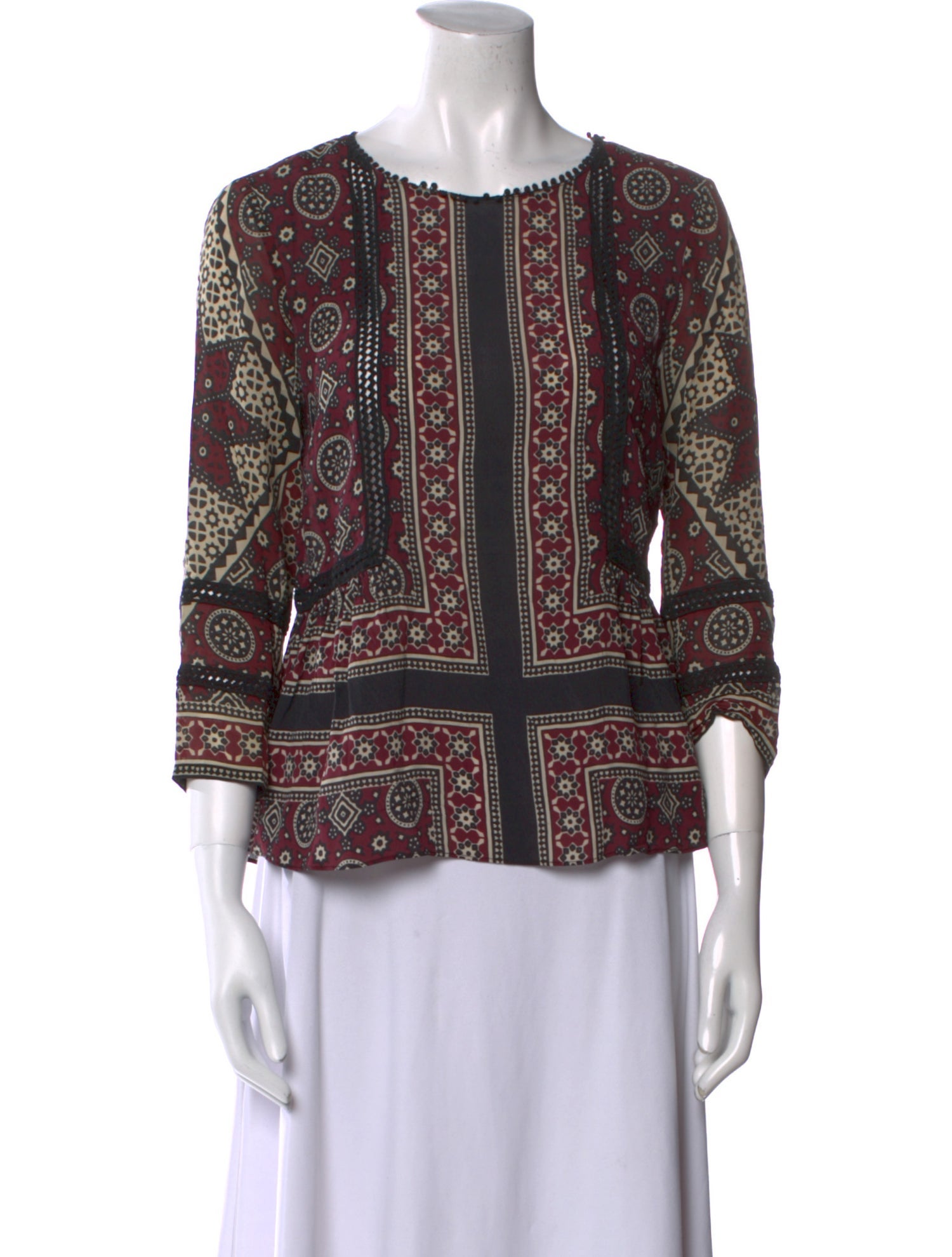 Sea New York Printed Scoop Neck Blouse