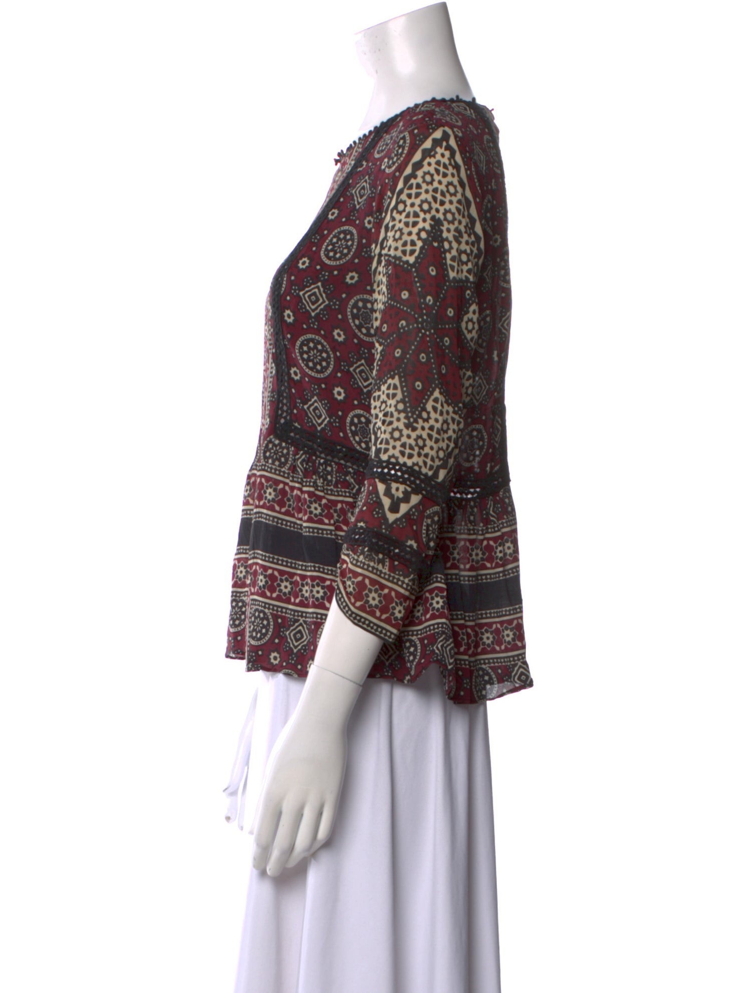 Sea New York Printed Scoop Neck Blouse