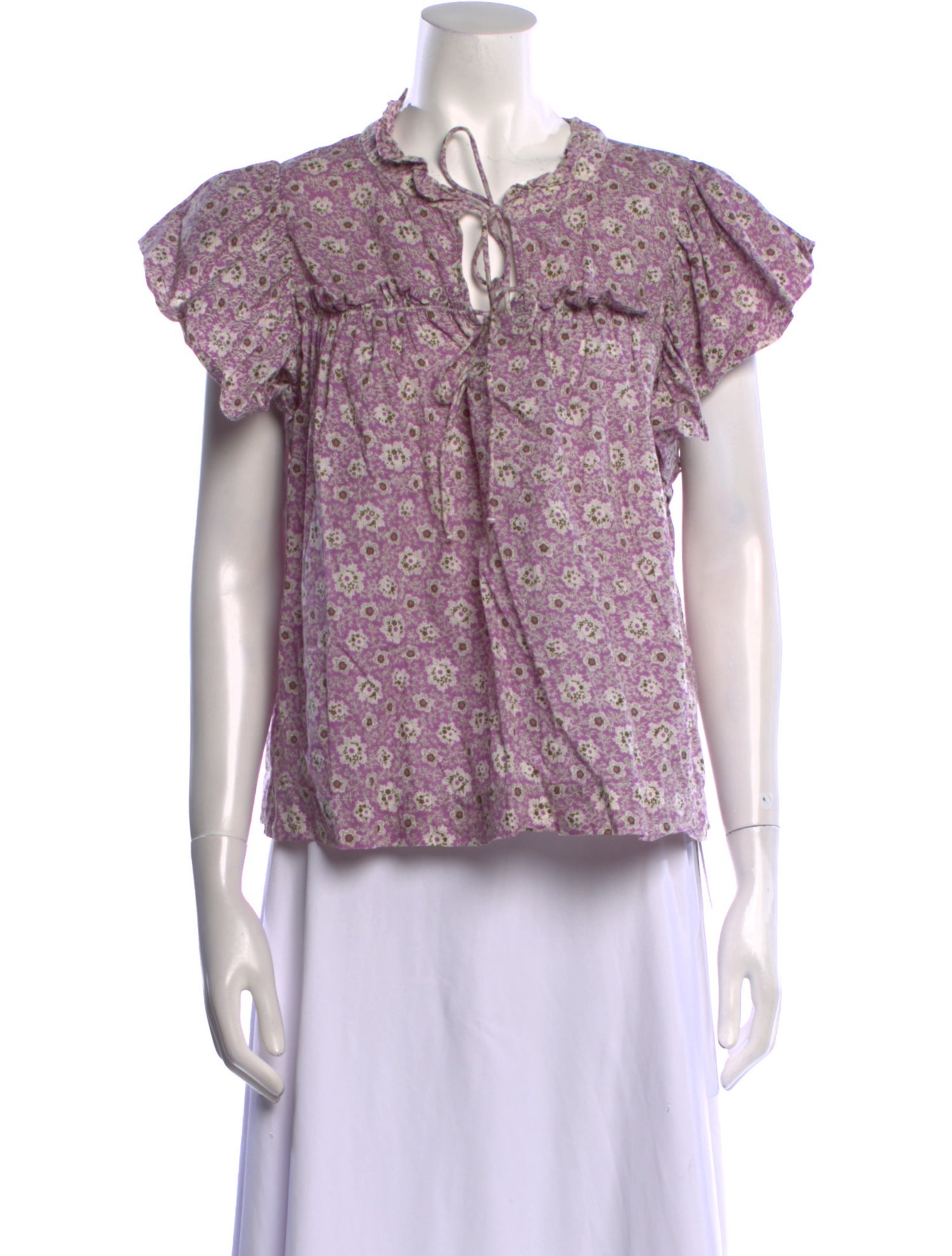 Sea New York Floral Print Mock Neck Blouse