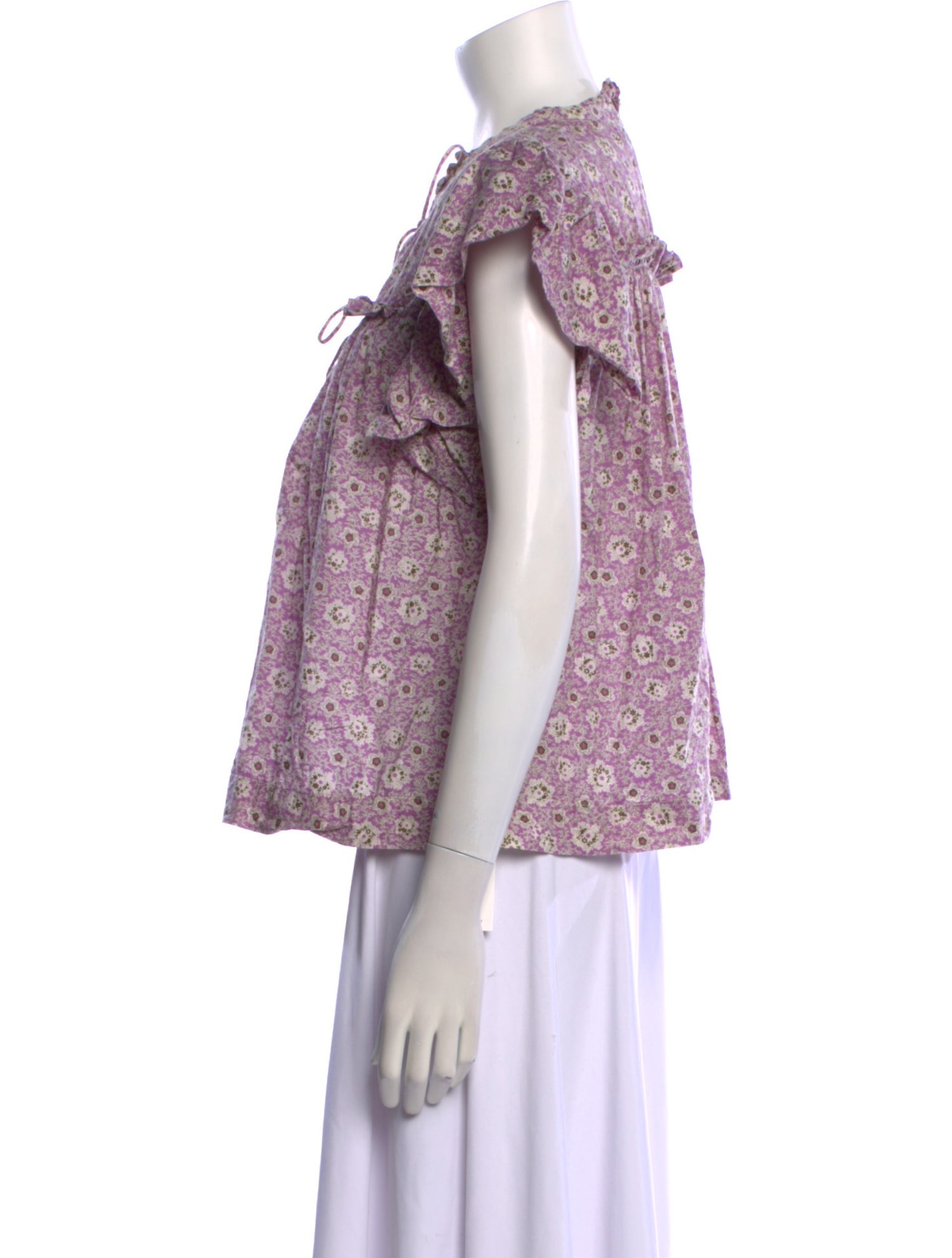 Sea New York Floral Print Mock Neck Blouse