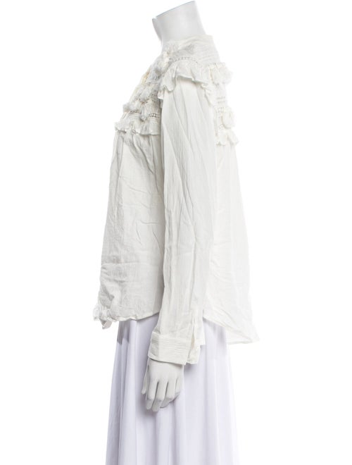 Sea New York Mock Neck Long Sleeve Button-Up Top