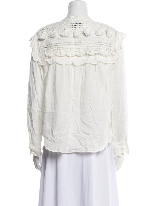 Sea New York Mock Neck Long Sleeve Button-Up Top