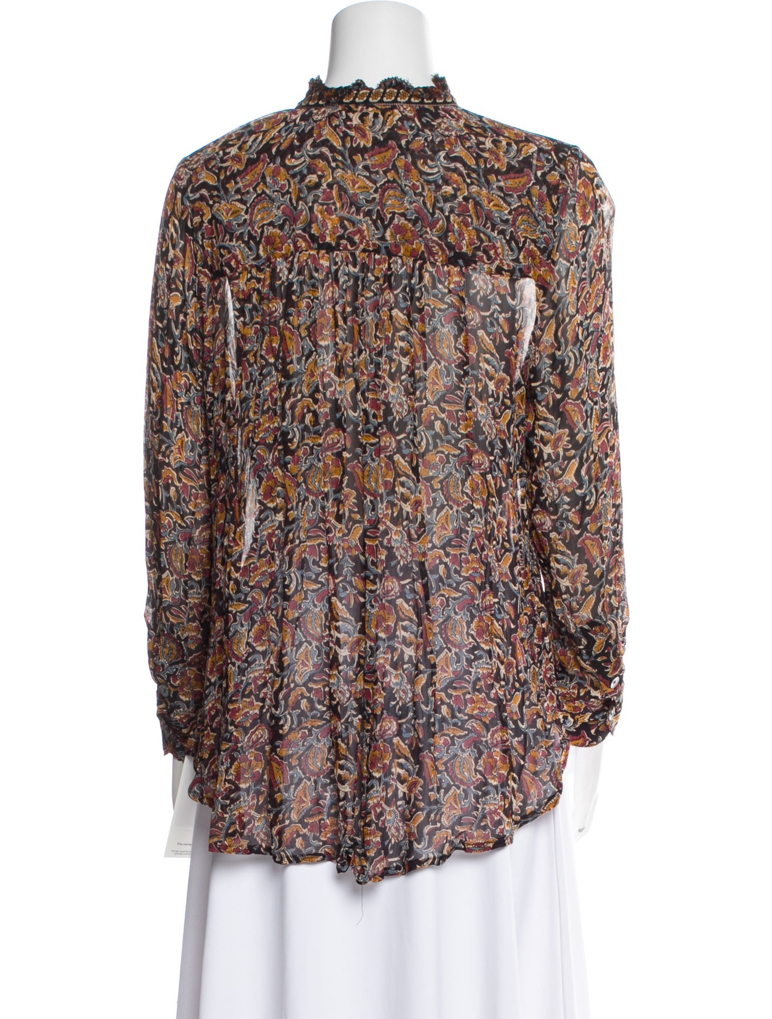 Sea New York Floral Print Mock Neck Blouse