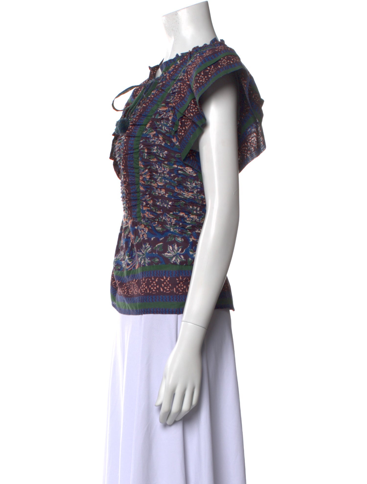 Sea New York Printed Tie Neck Blouse