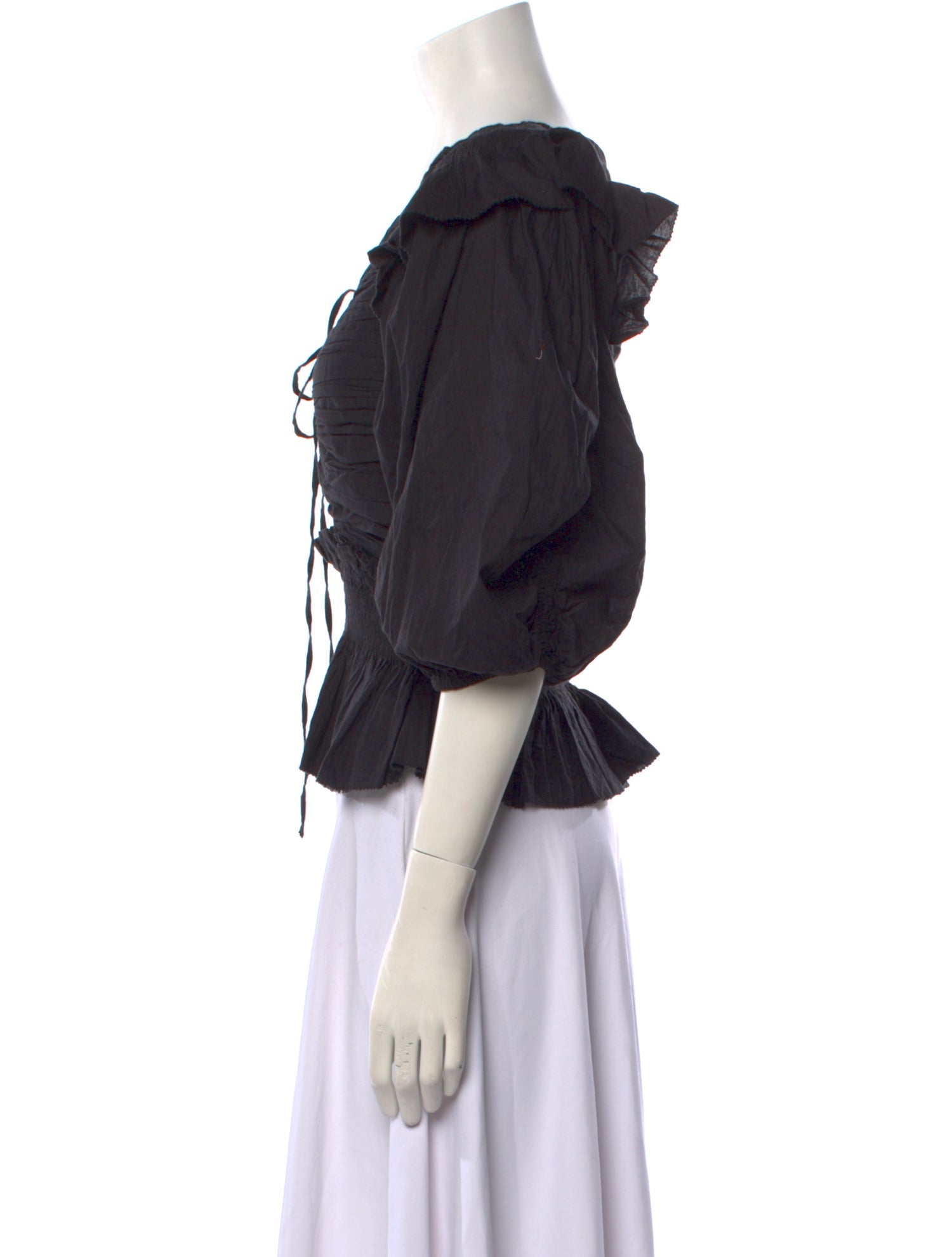 Sea New York V-Neck Three-Quarter Sleeve Crop Top