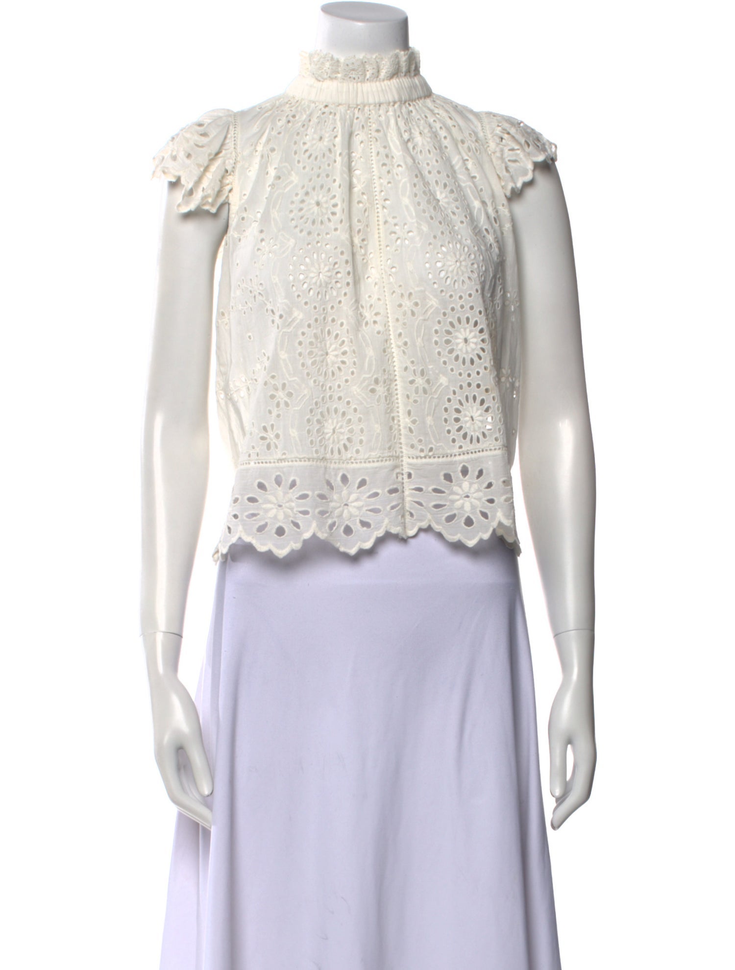 Sea New York Mock Neck Short Sleeve Crop Top