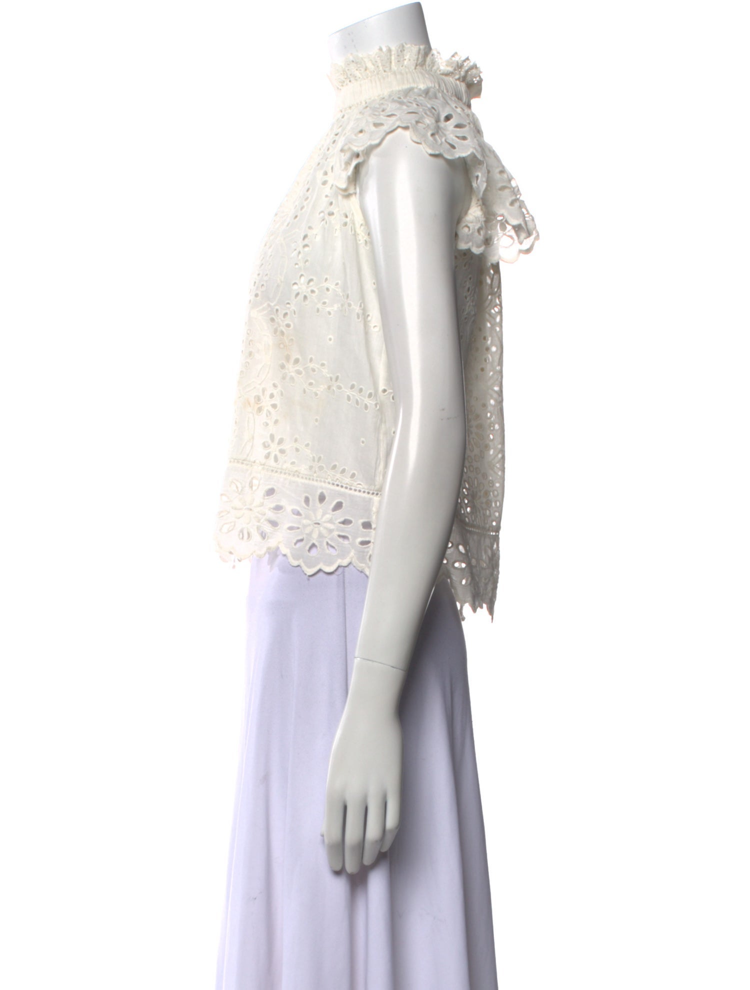 Sea New York Mock Neck Short Sleeve Crop Top