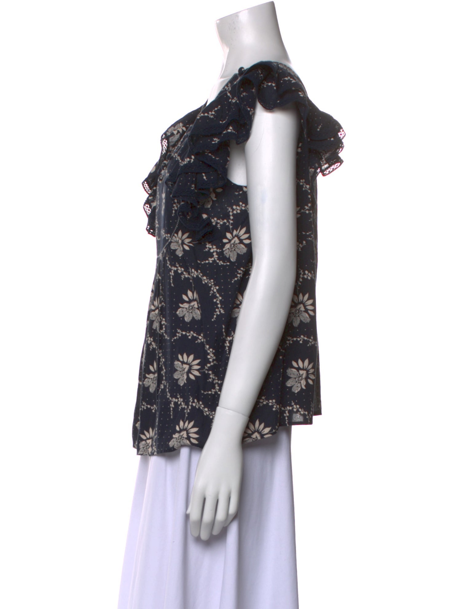 Sea New York Floral Print Scoop Neck Blouse